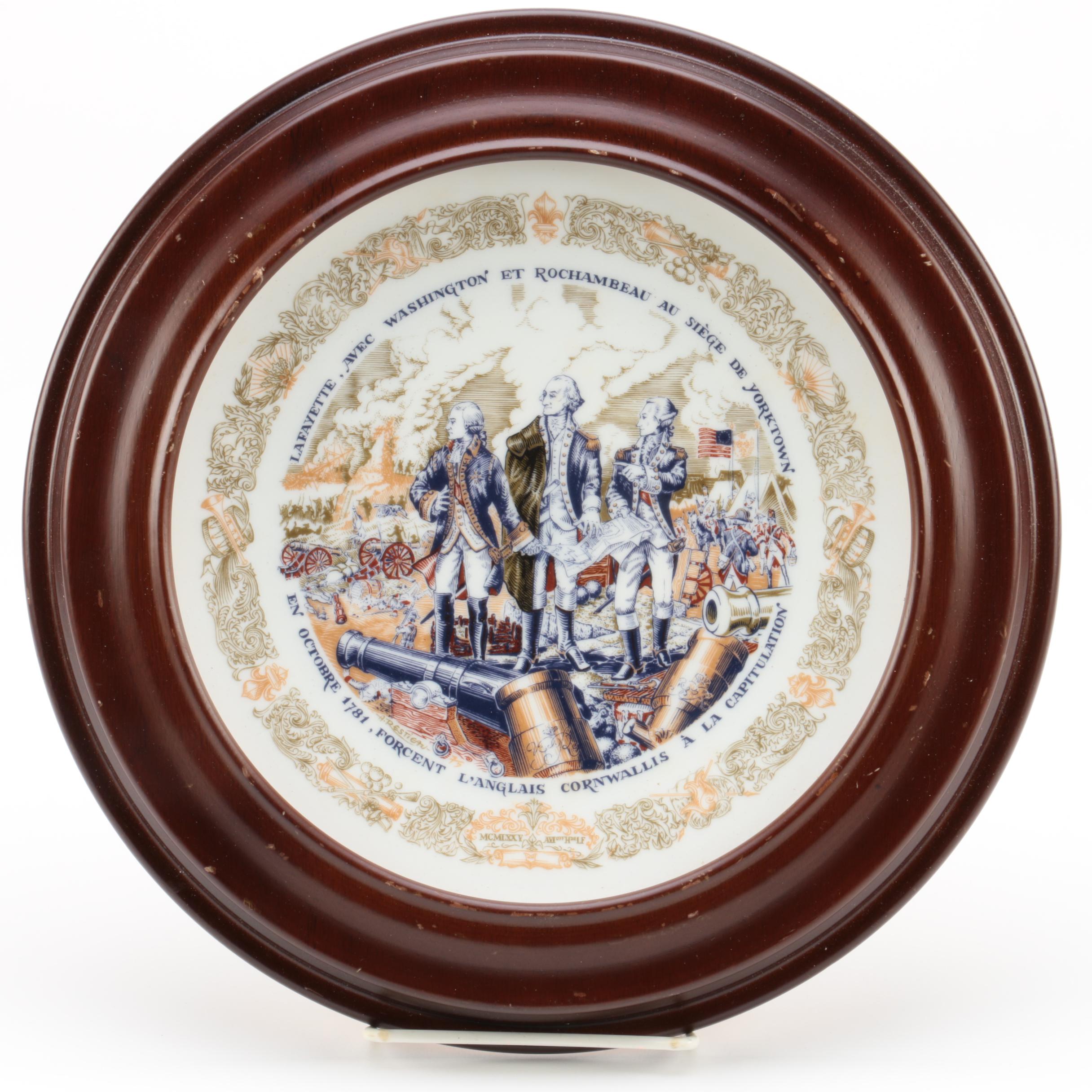 D'Arceau Limoges "Lafayette Legacy" Porcelain Plates in Vanhygan & Smythe Frames