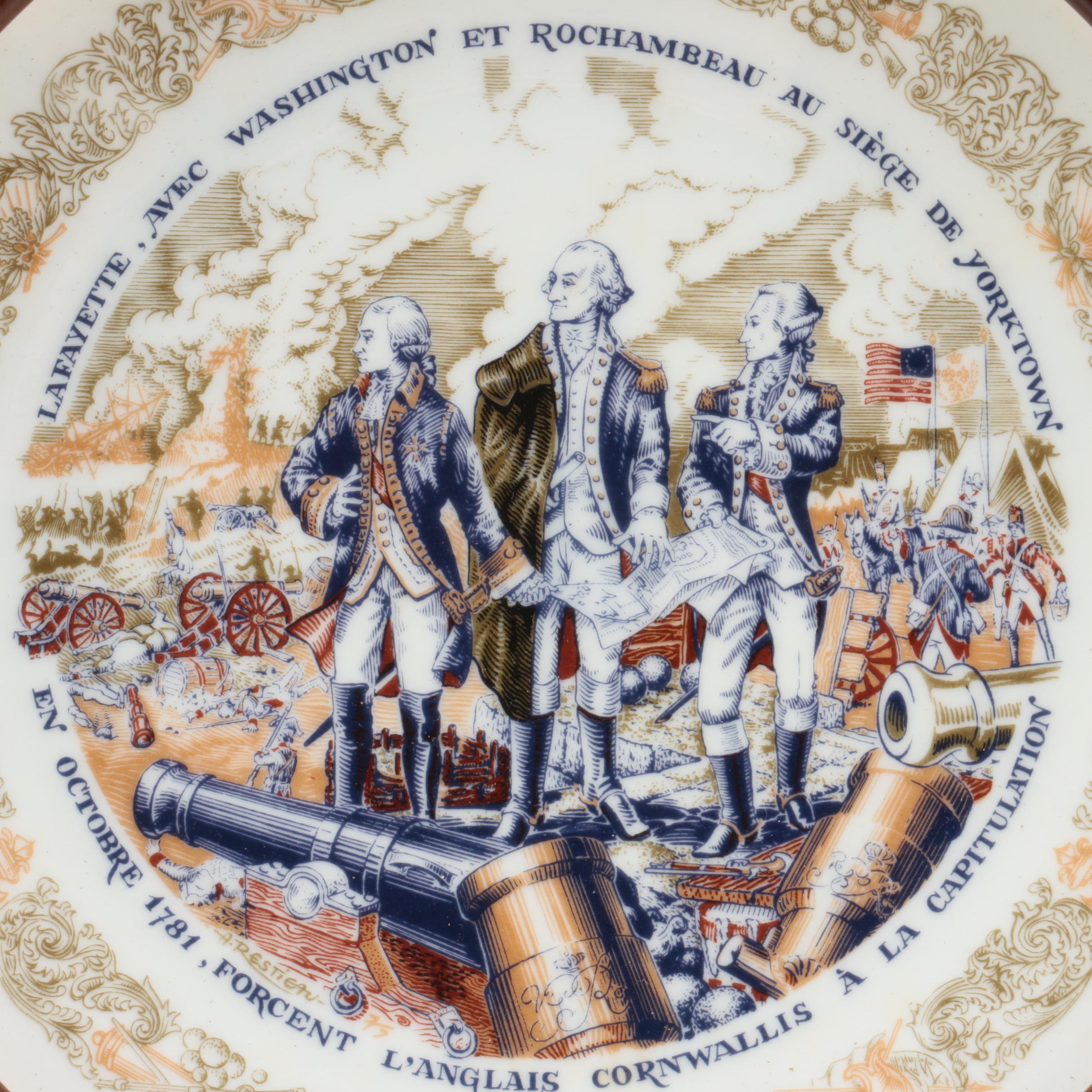 D'Arceau Limoges "Lafayette Legacy" Porcelain Plates in Vanhygan & Smythe Frames