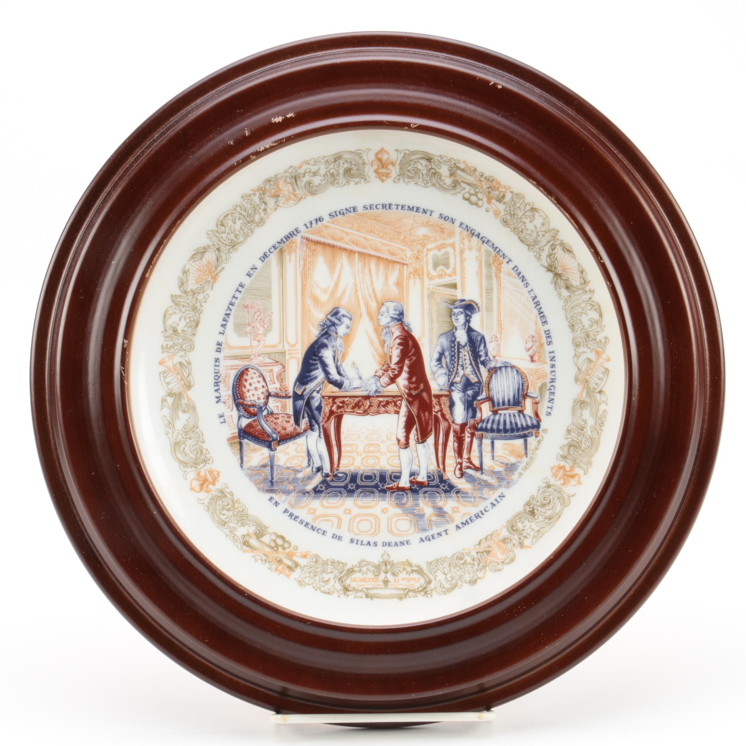 D'Arceau Limoges "Lafayette Legacy" Porcelain Plates in Vanhygan & Smythe Frames