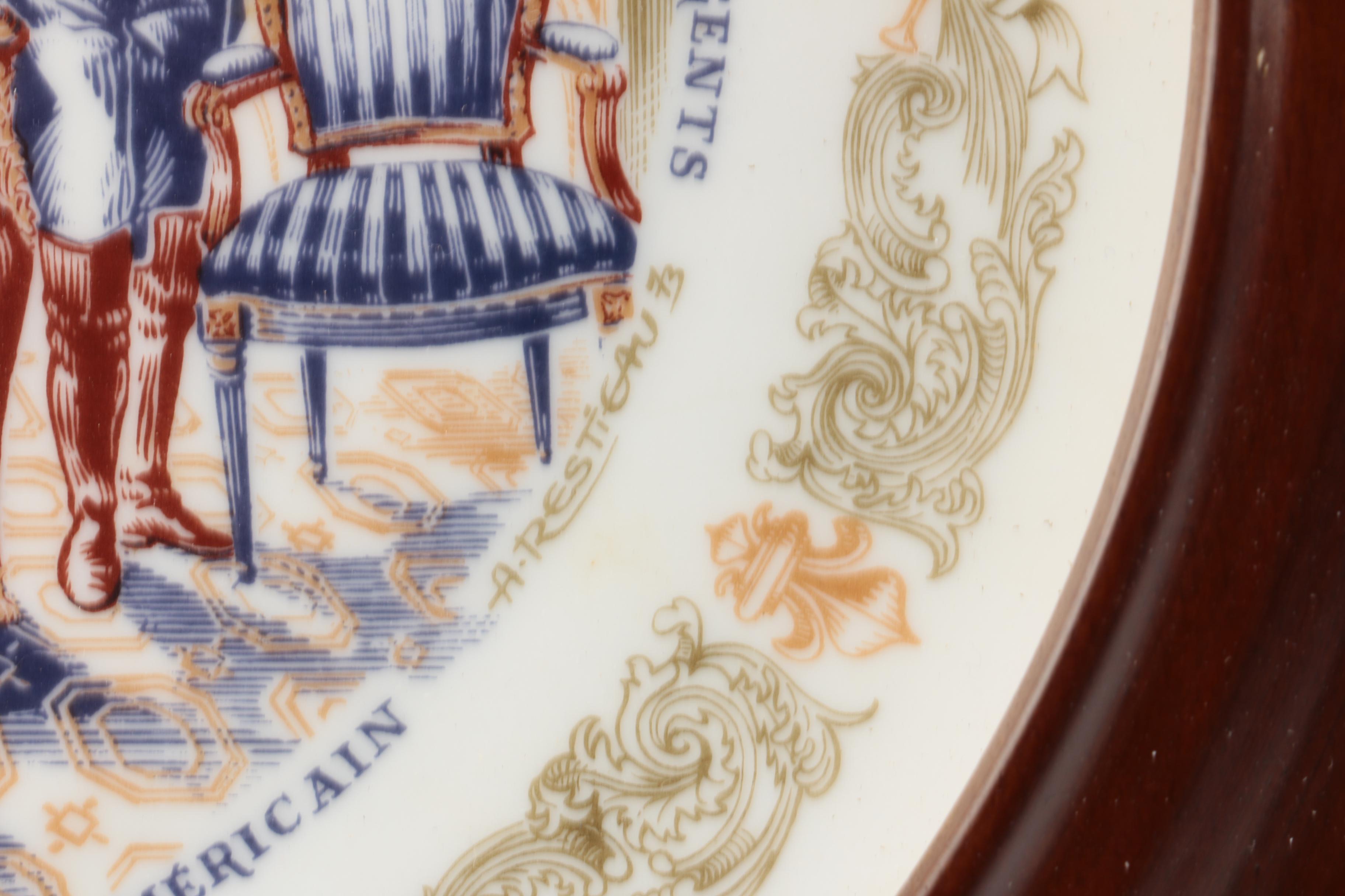 D'Arceau Limoges "Lafayette Legacy" Porcelain Plates in Vanhygan & Smythe Frames