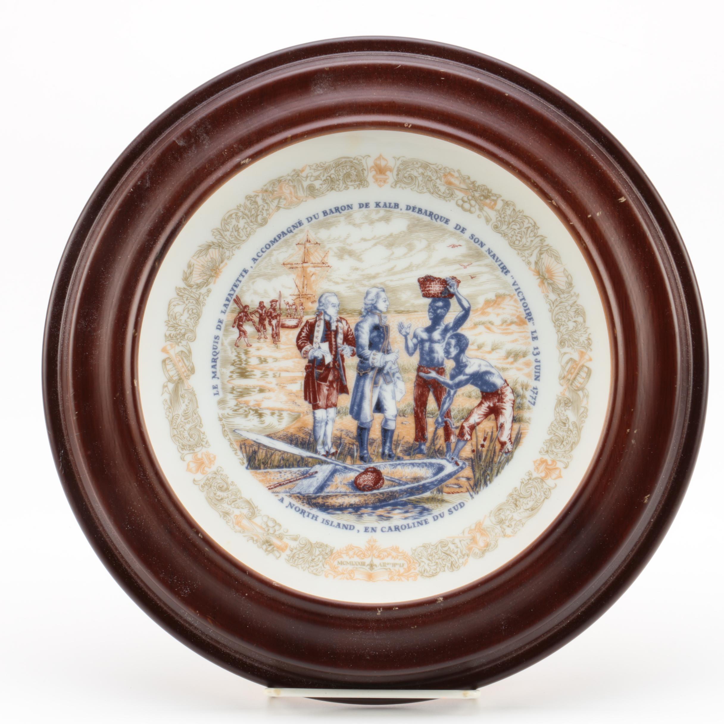D'Arceau Limoges "Lafayette Legacy" Porcelain Plates in Vanhygan & Smythe Frames