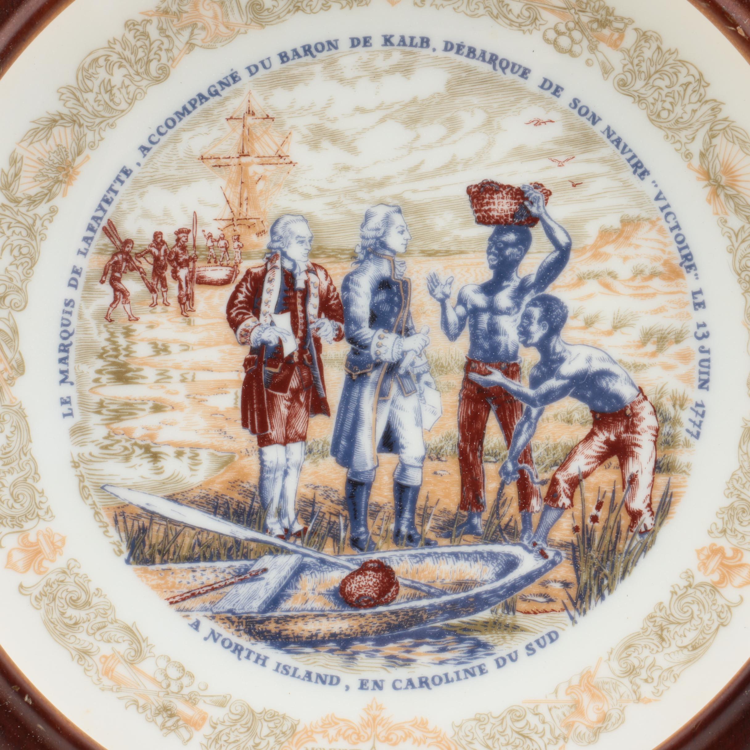 D'Arceau Limoges "Lafayette Legacy" Porcelain Plates in Vanhygan & Smythe Frames