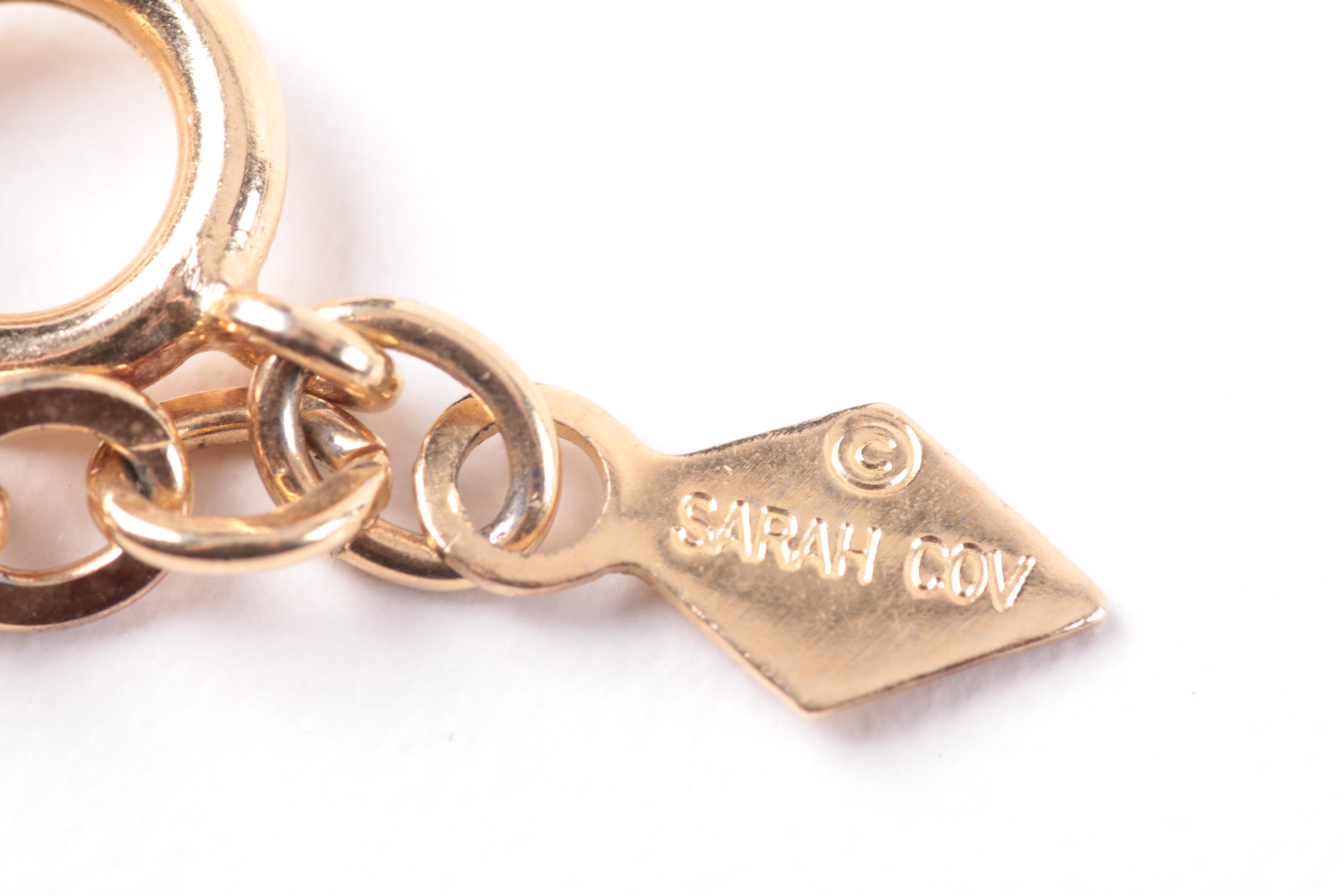 Sterling Silver Necklace with Belt and Button Featuring Sarah Coventry