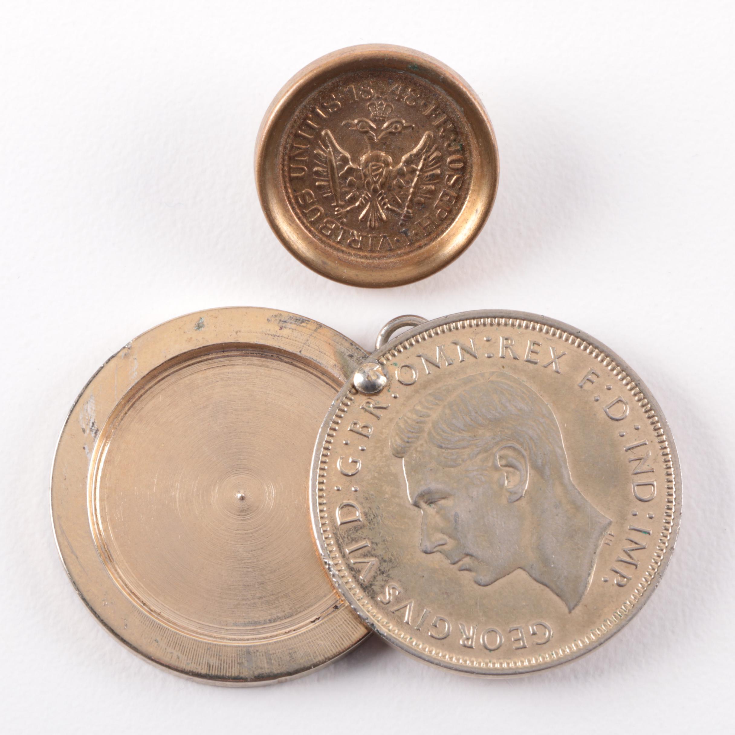 Sterling Silver Necklace with Belt and Button Featuring Sarah Coventry