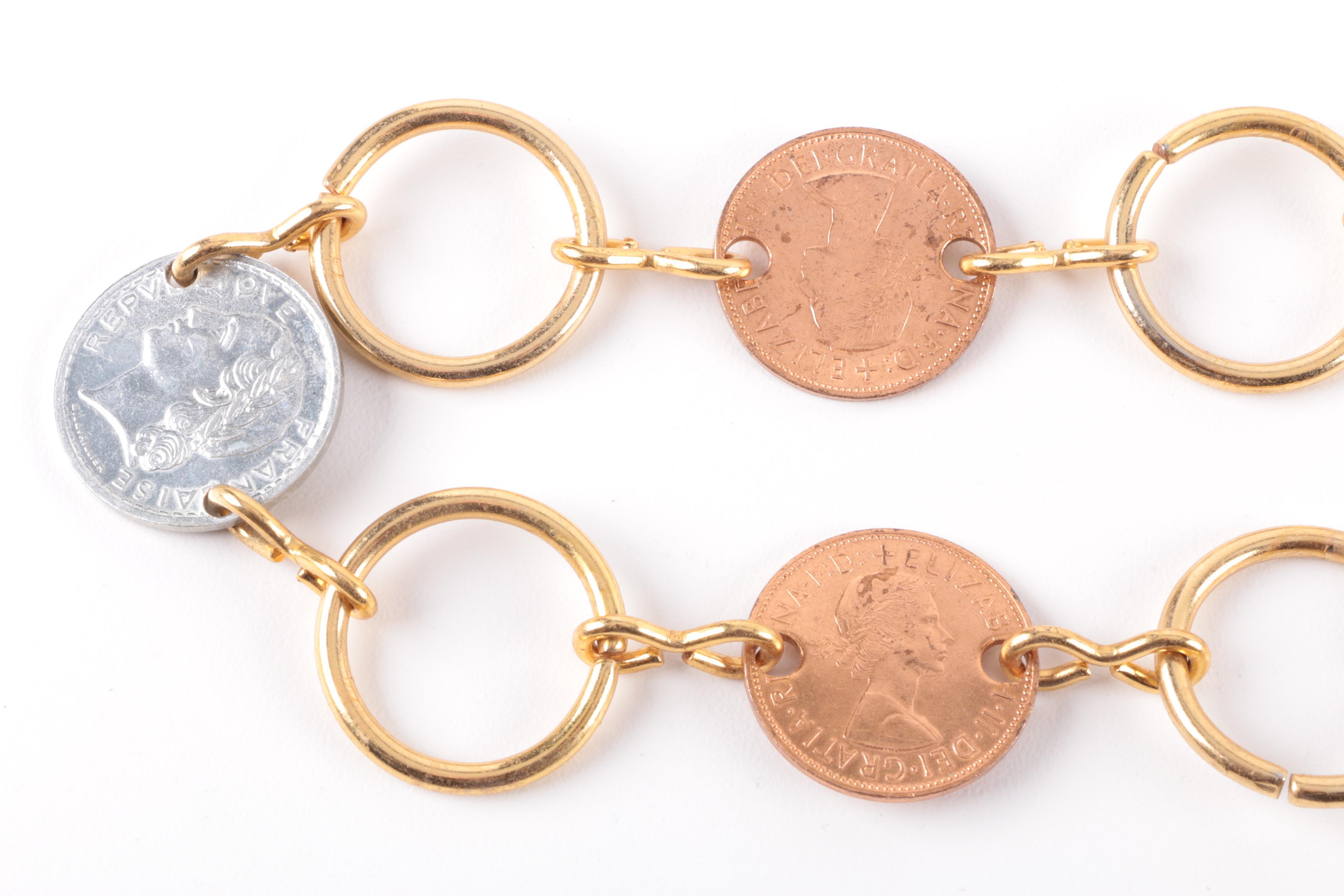 Sterling Silver Necklace with Belt and Button Featuring Sarah Coventry