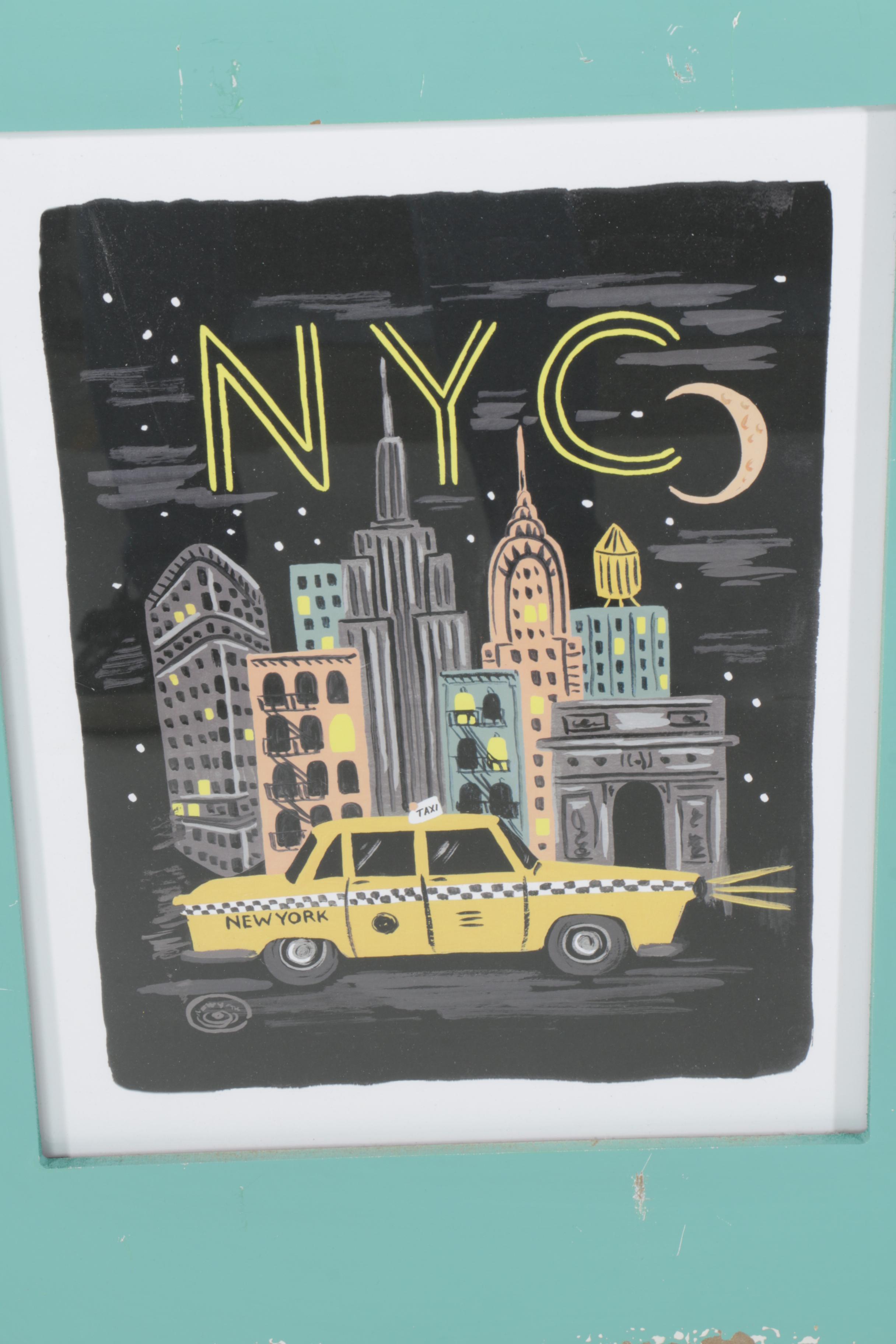 Rifle Paper Company Reproduction Prints "NYC" and "Paris, France"