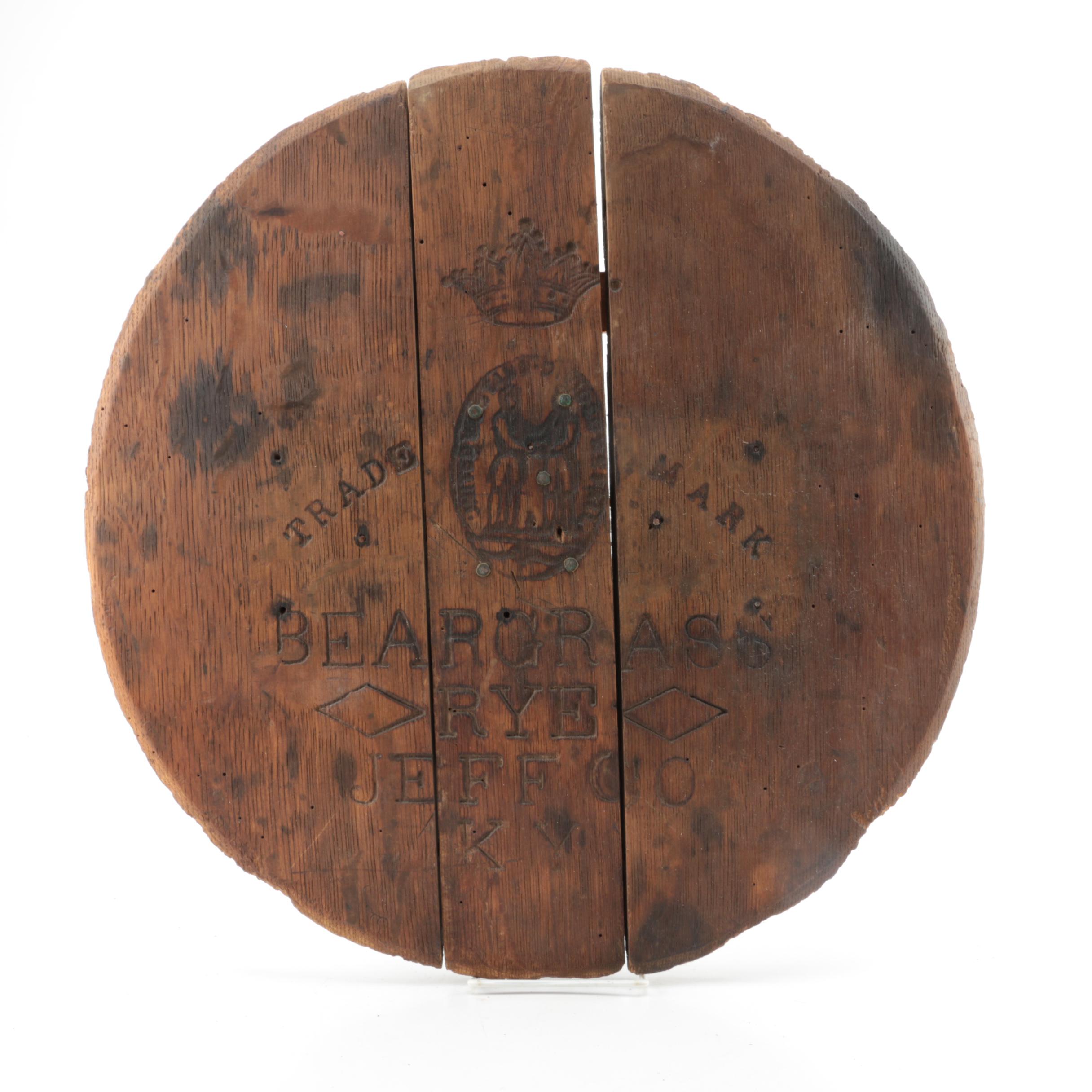 Vintage "Beargrass Rye, Jeff CO" Rye Cask Cover