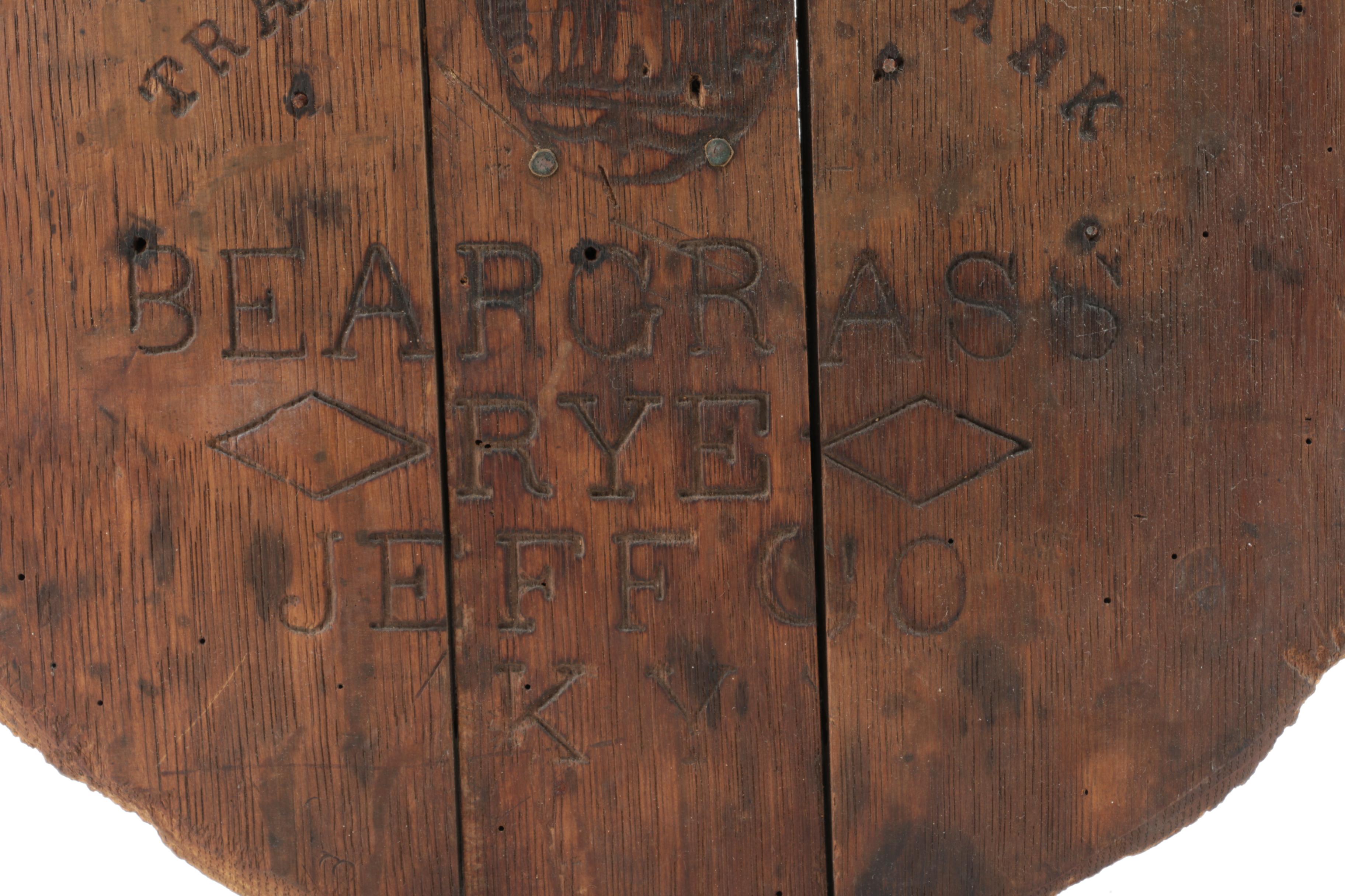 Vintage "Beargrass Rye, Jeff CO" Rye Cask Cover