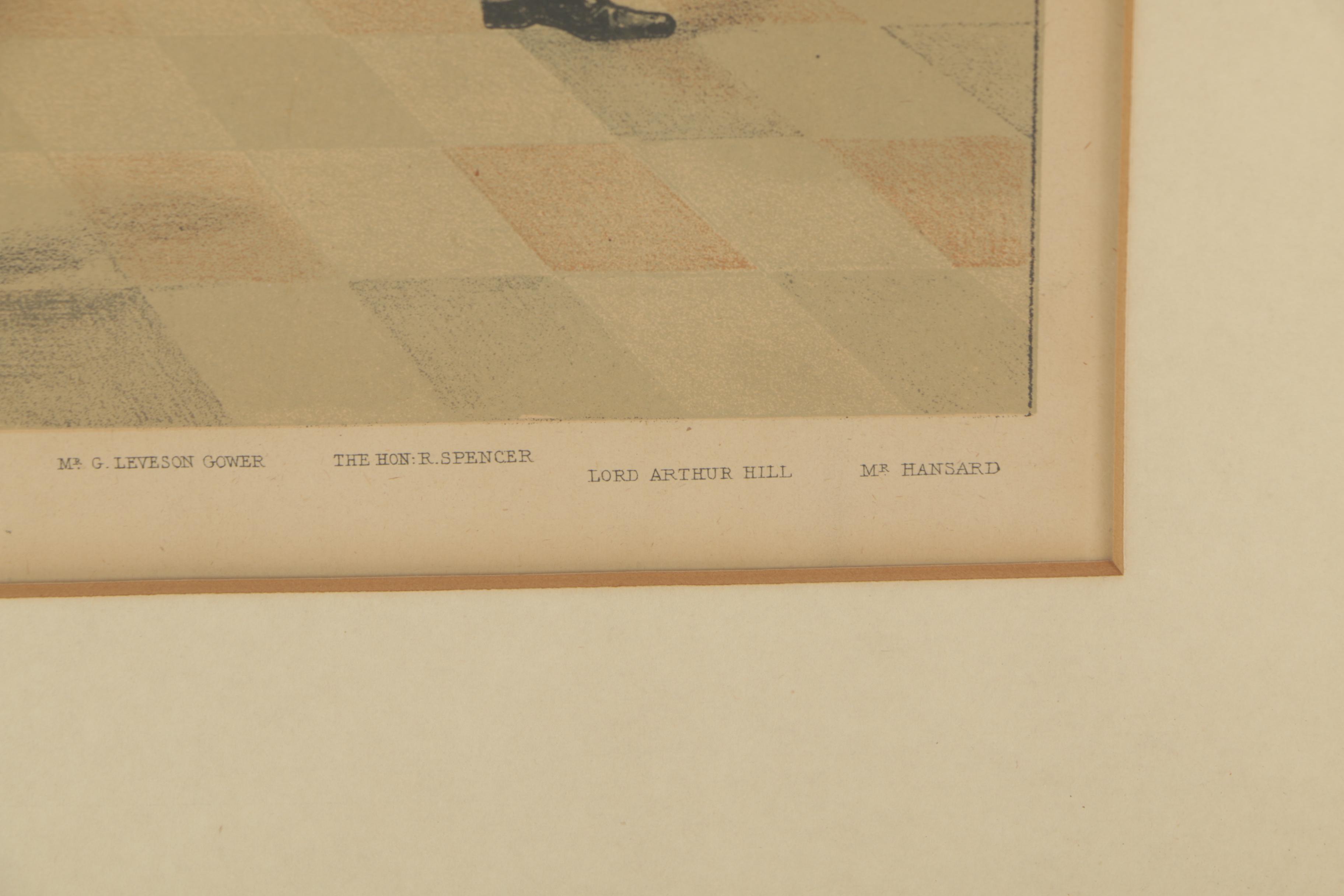 Color Lithograph After Liborio Prosperi "The Lobby of the House of Commons 1886"