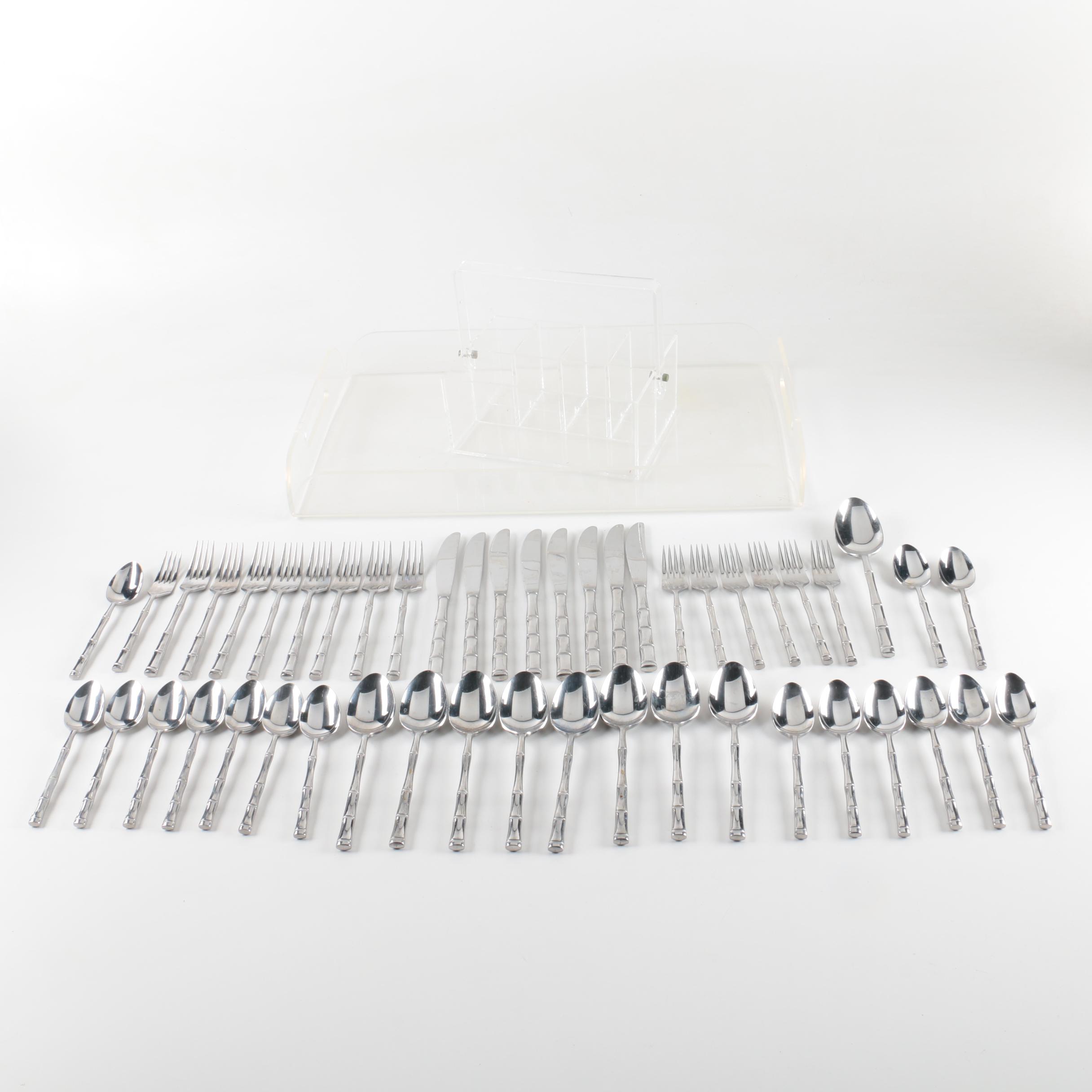 Rebacraft Bamboo Patterned Stainless Steel Flatware Set