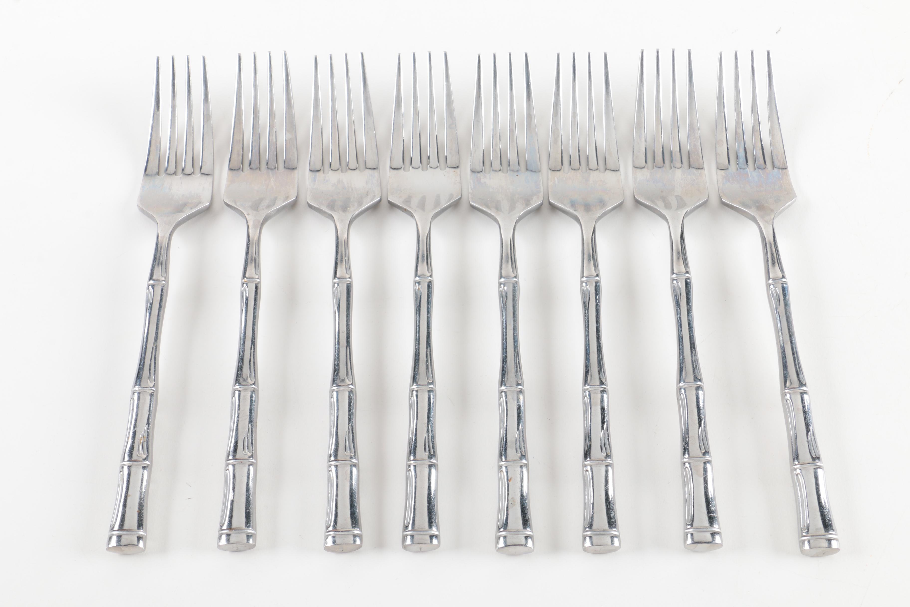Rebacraft Bamboo Patterned Stainless Steel Flatware Set
