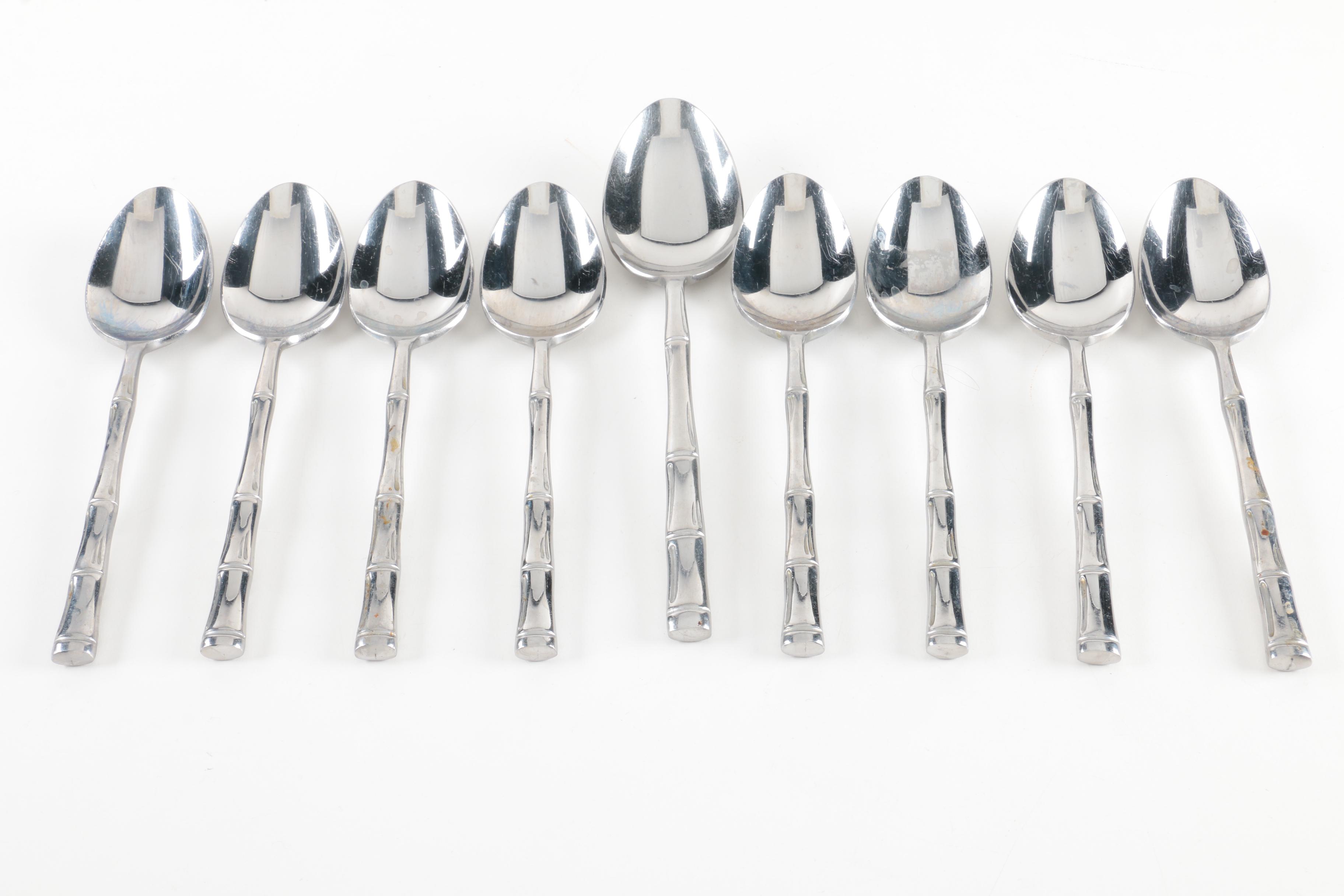 Rebacraft Bamboo Patterned Stainless Steel Flatware Set