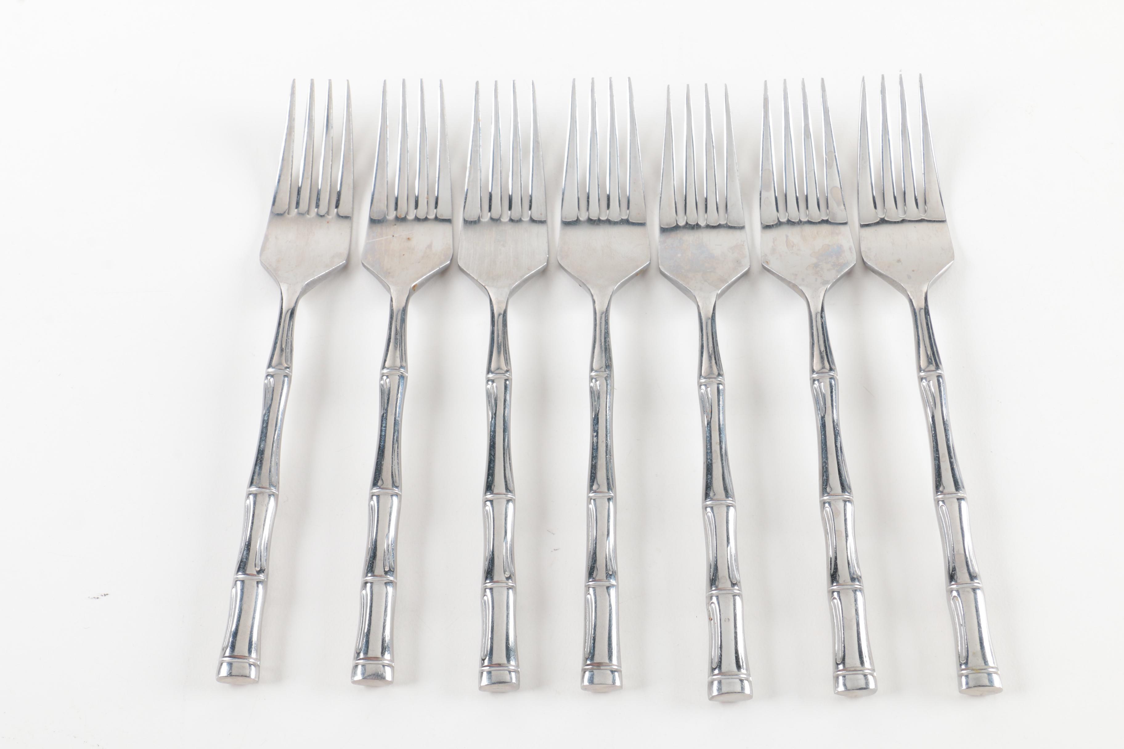 Rebacraft Bamboo Patterned Stainless Steel Flatware Set