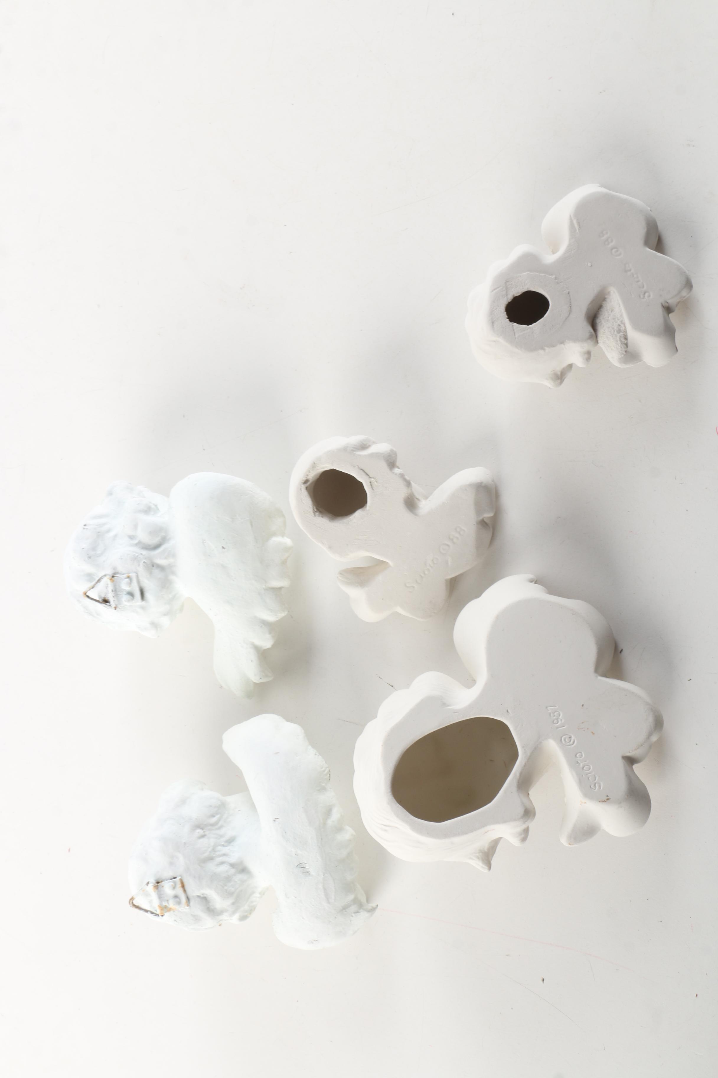 Vintage Plaster Wall Hanging Angel Busts