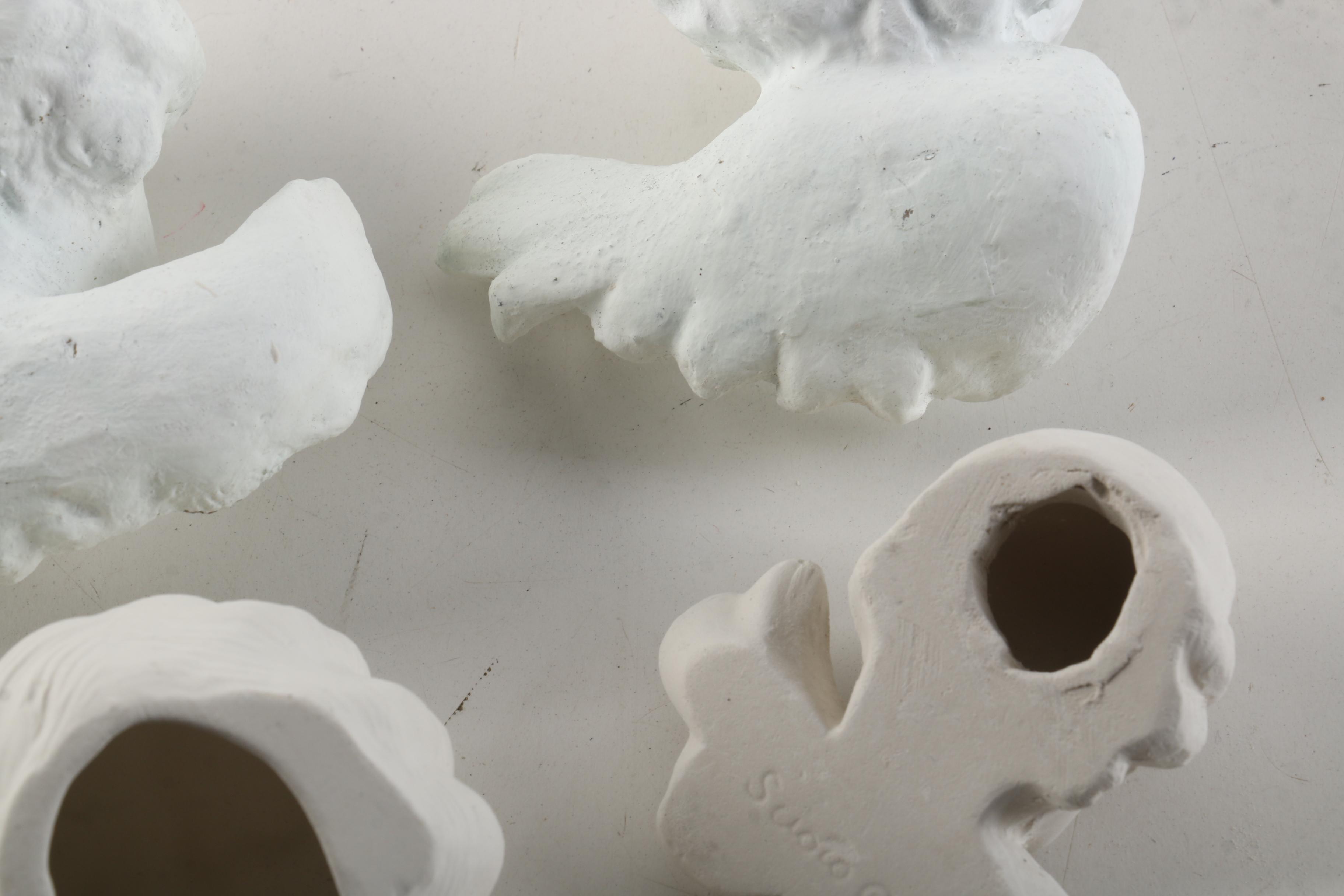 Vintage Plaster Wall Hanging Angel Busts