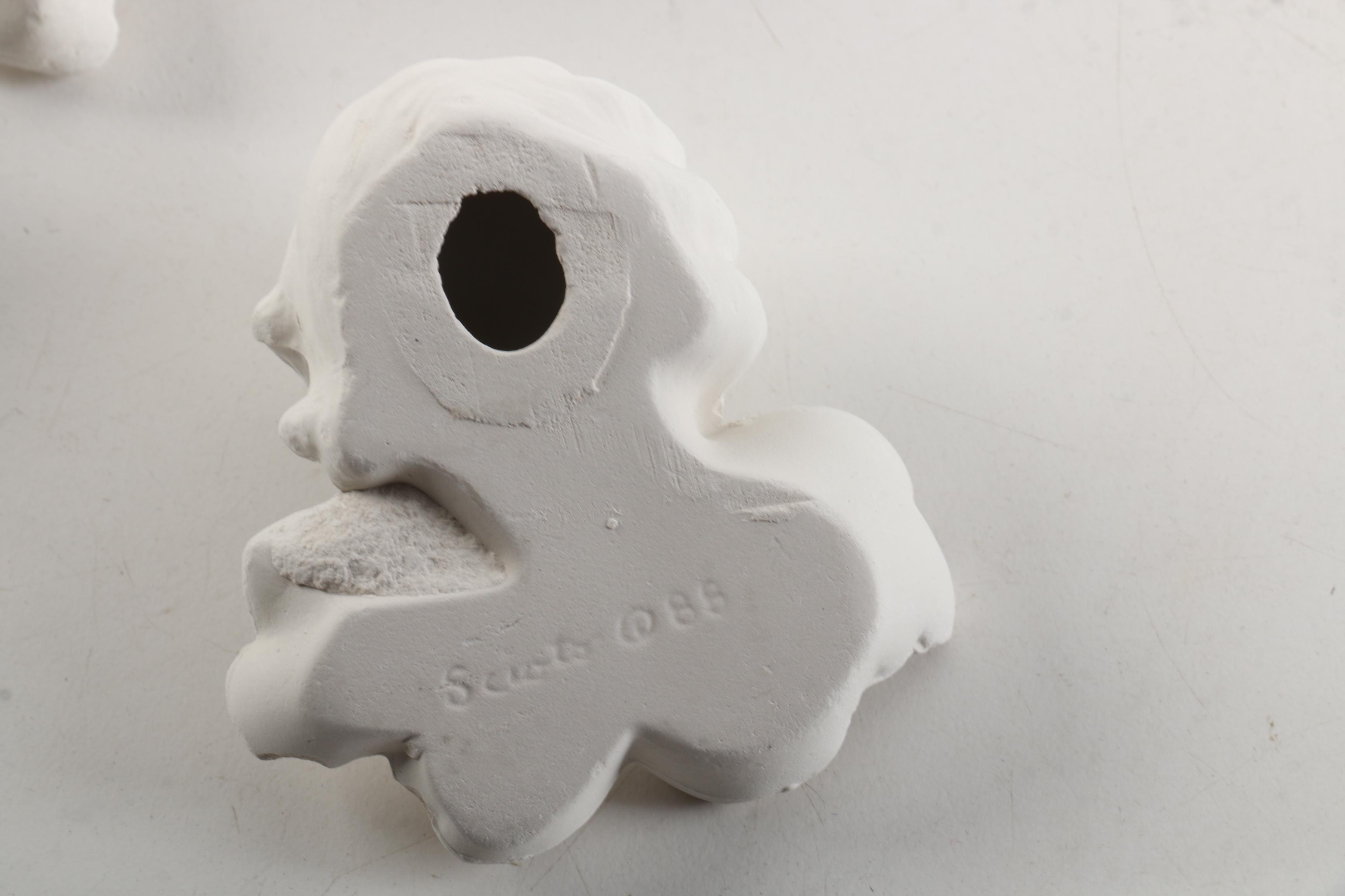 Vintage Plaster Wall Hanging Angel Busts