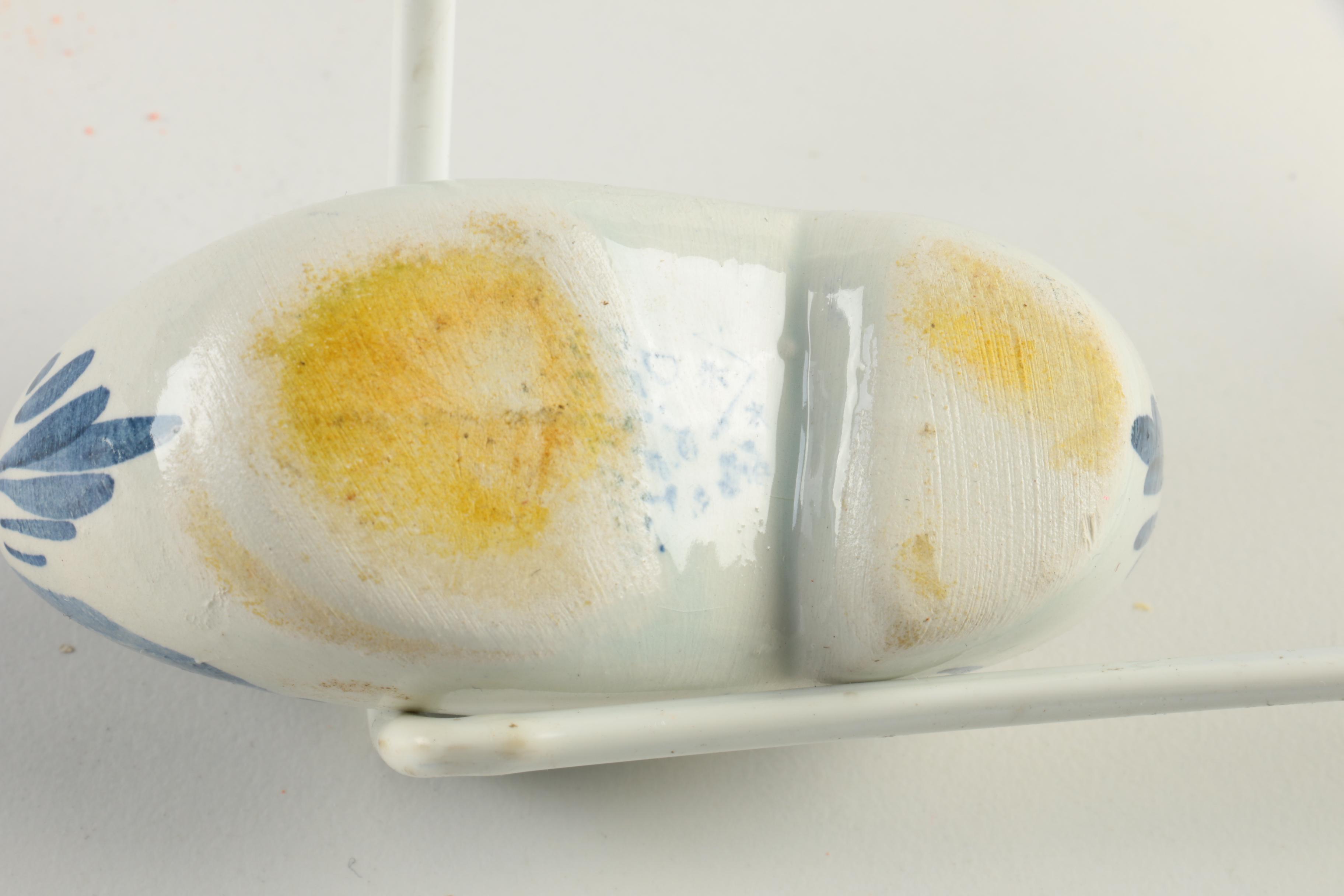 Delft Style Cheese Serving Pieces