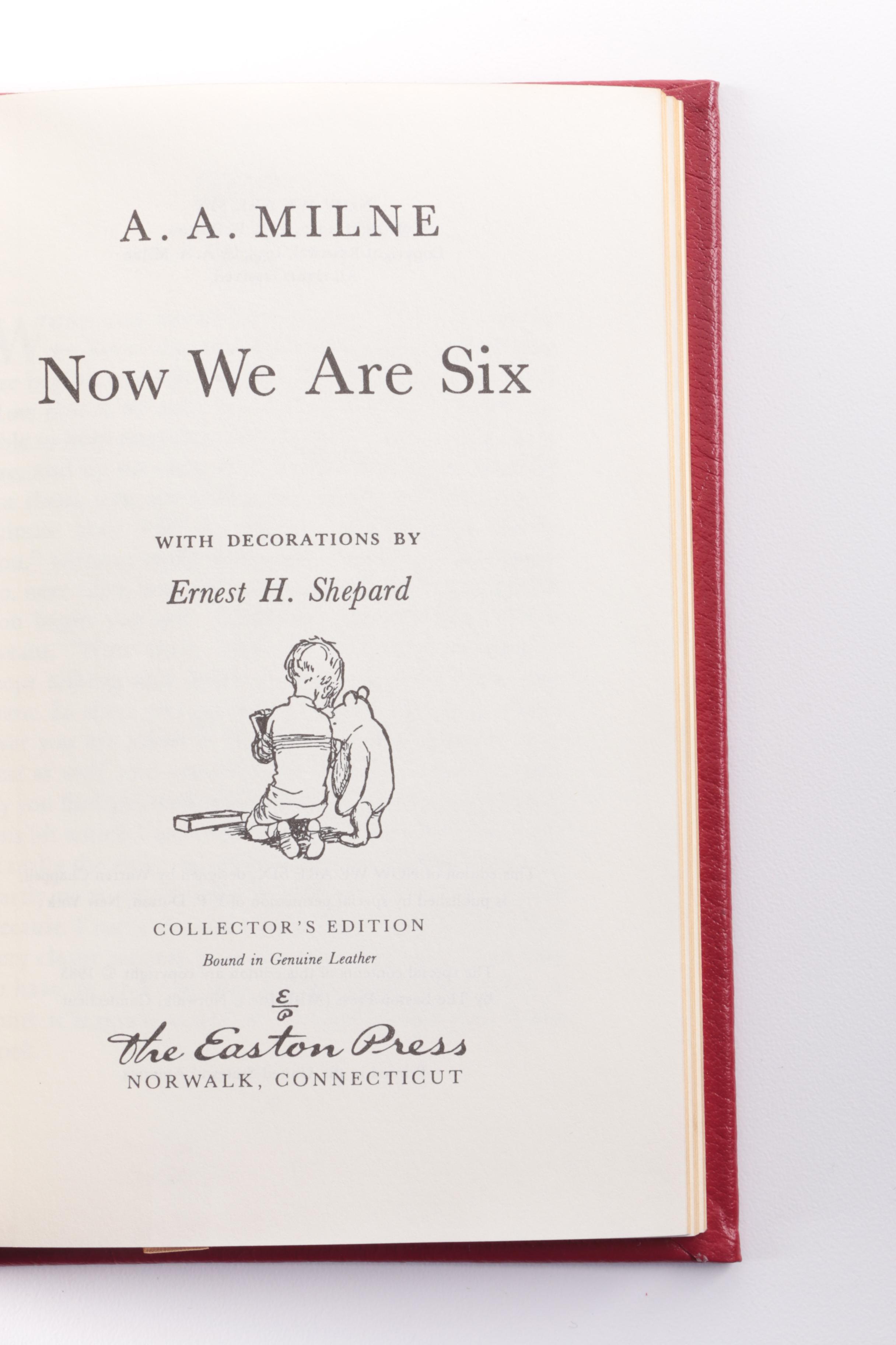 1985 Easton Press Leather Books by A.A. Milne, Including "Winnie-the-Pooh"