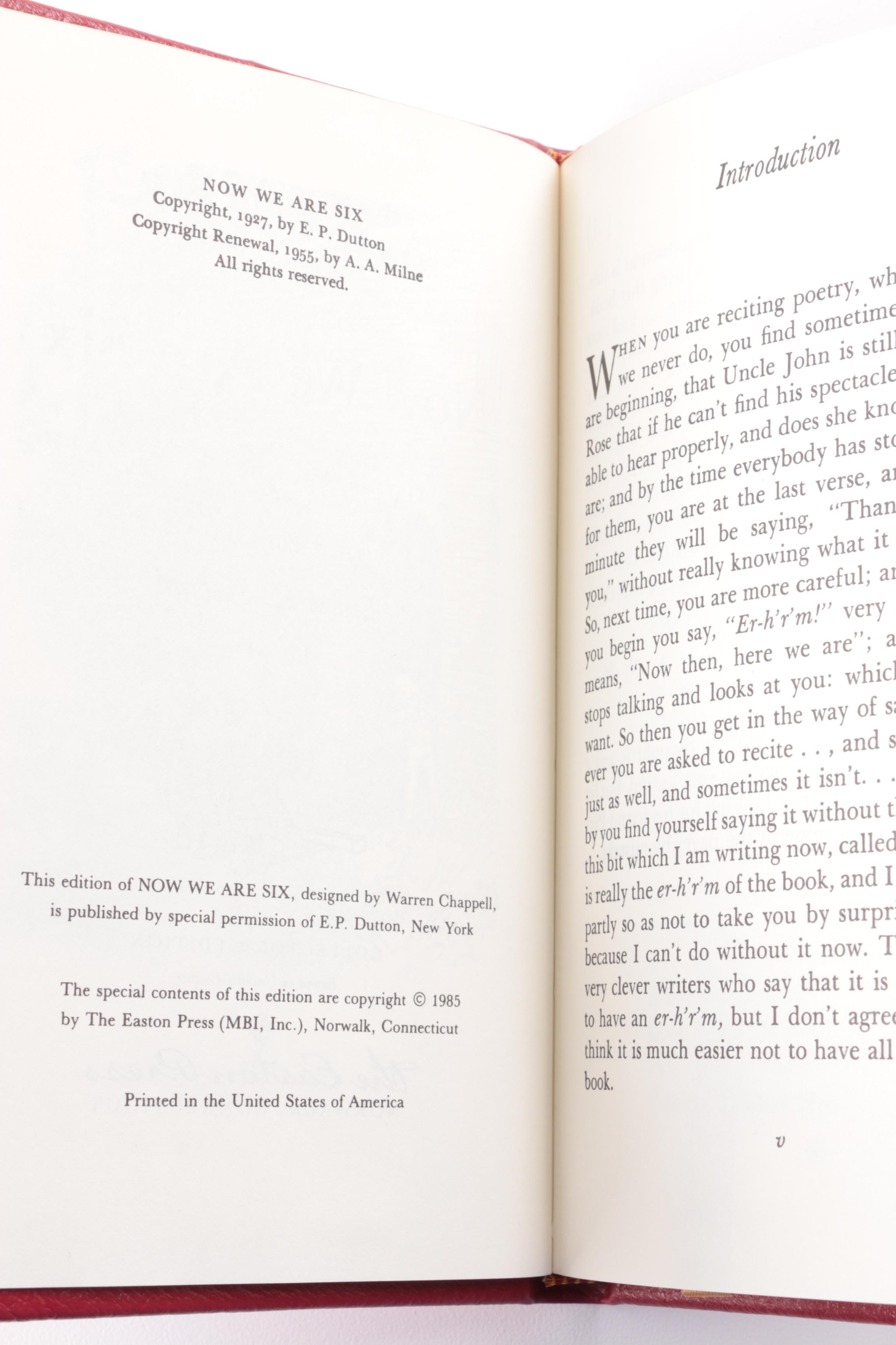 1985 Easton Press Leather Books by A.A. Milne, Including "Winnie-the-Pooh"