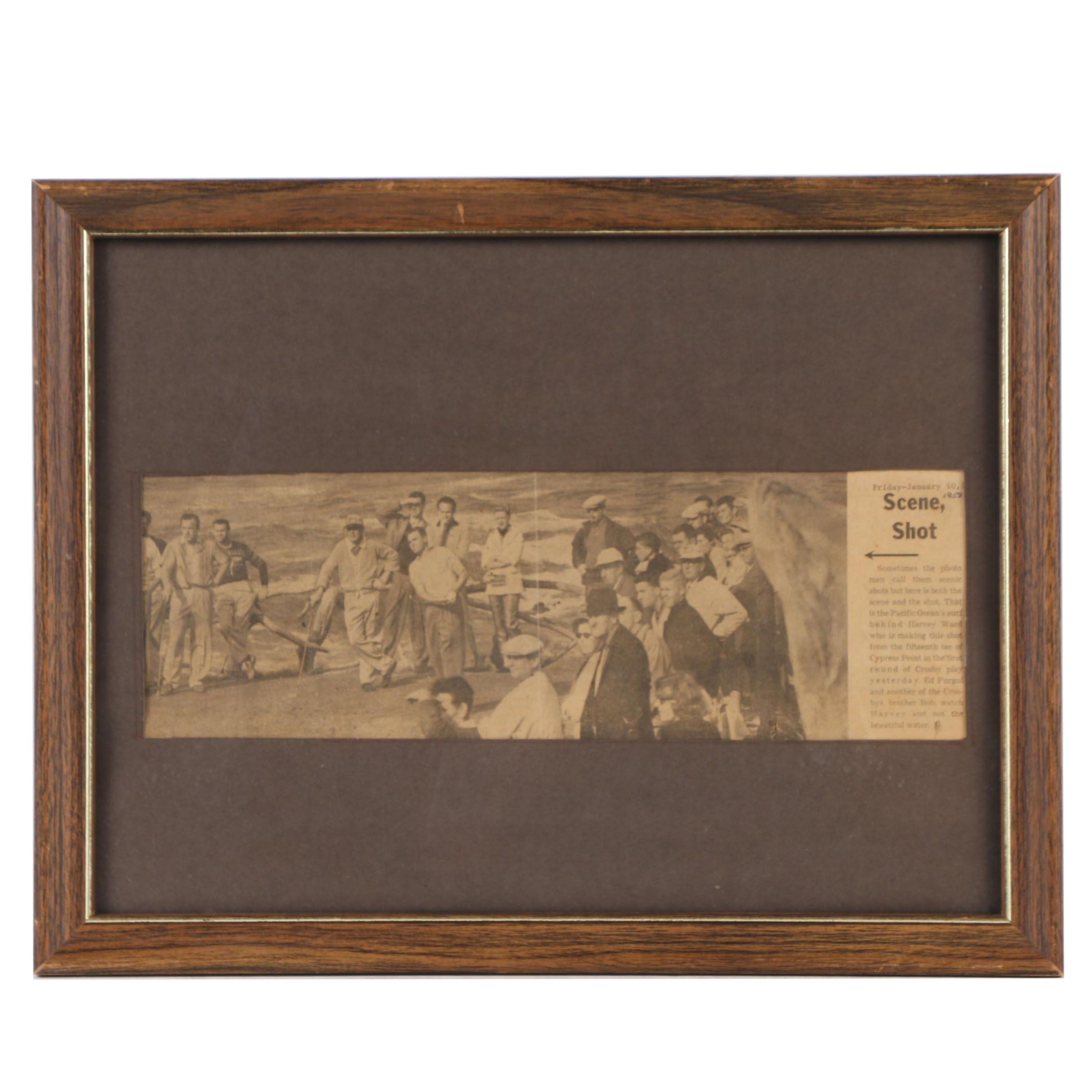 Vintage Halftone Print on Newsprint of Golfers