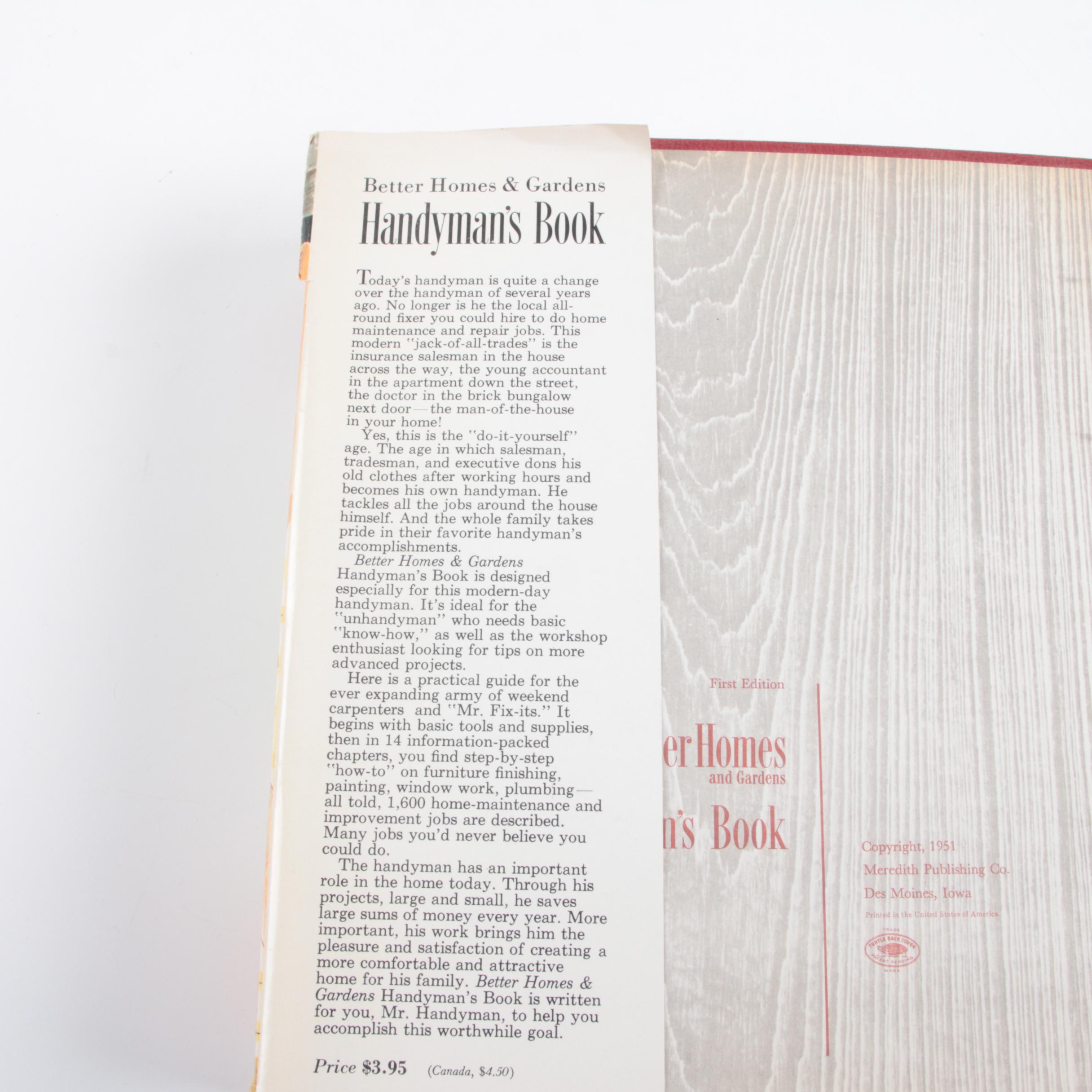 Non-Fiction Books Including 1951 "Better Homes and Gardens: Handyman's Book"