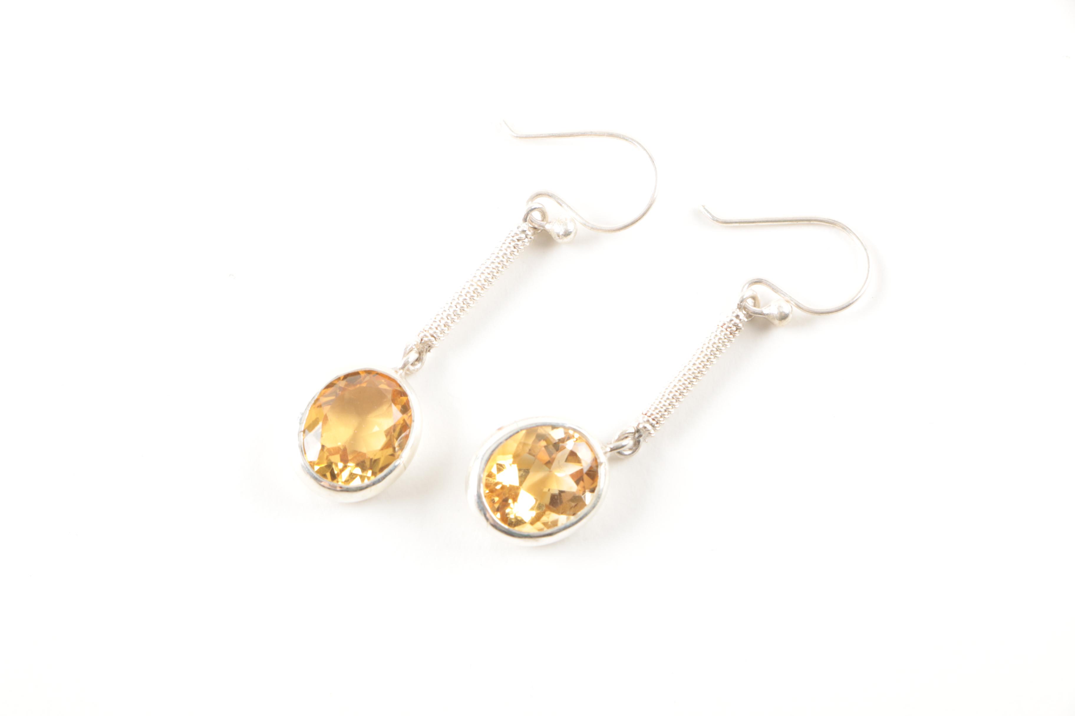 Sterling Silver Peridot, Citrine, and Amethyst Earring Selection