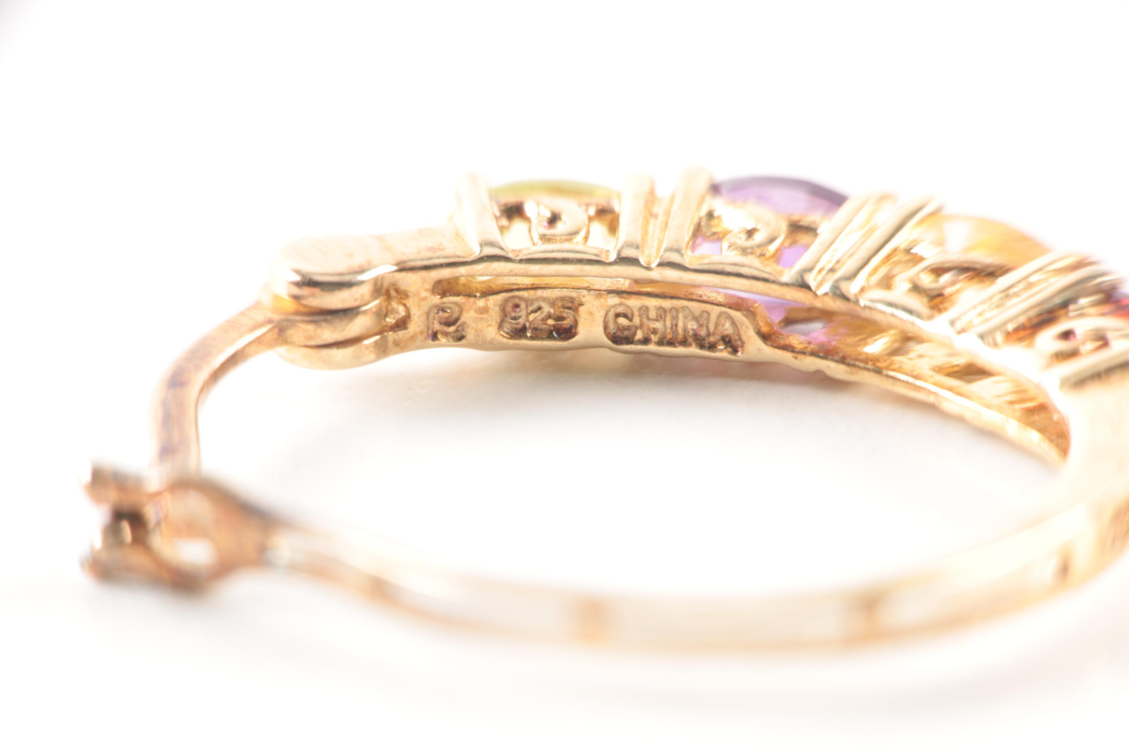 Sterling Silver Peridot, Citrine, and Amethyst Earring Selection