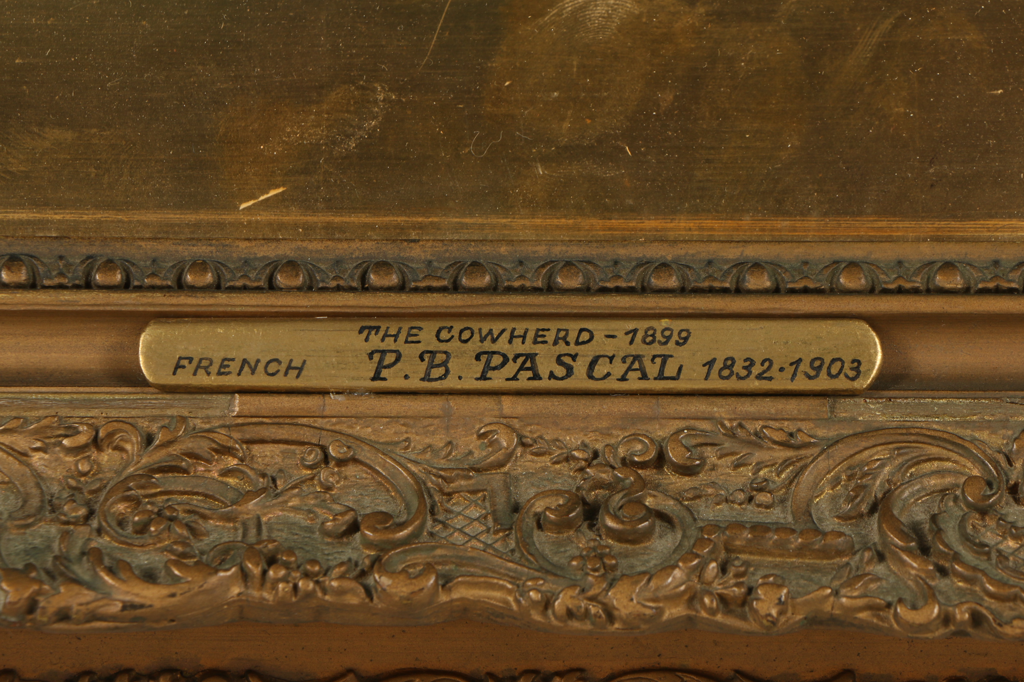 Paul B Pascal Gouache and Watercolor Painting "The Cowherd"