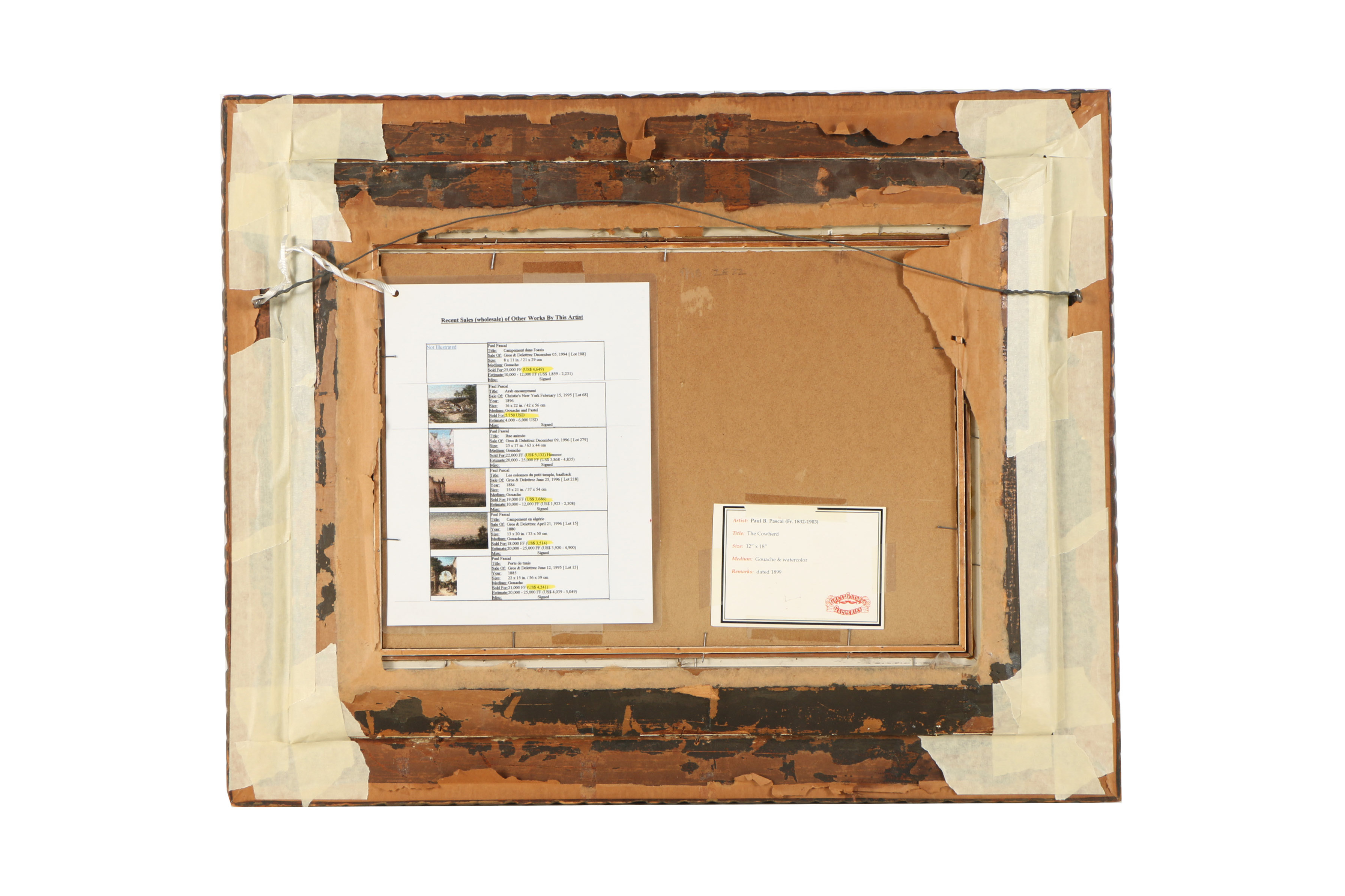 Paul B Pascal Gouache and Watercolor Painting "The Cowherd"