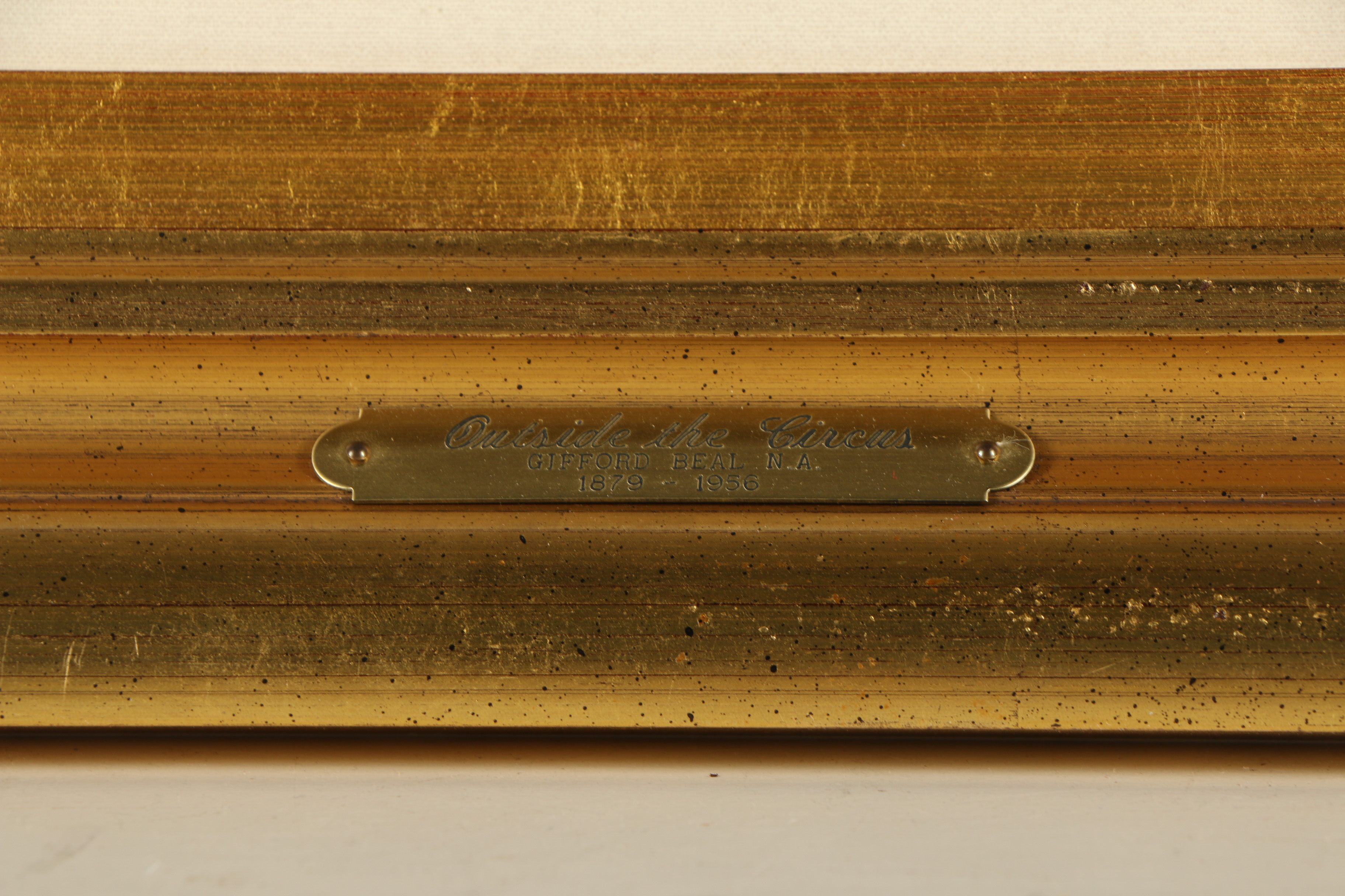 Gifford Beal Ink and Watercolor Painting "Outside the Circus"