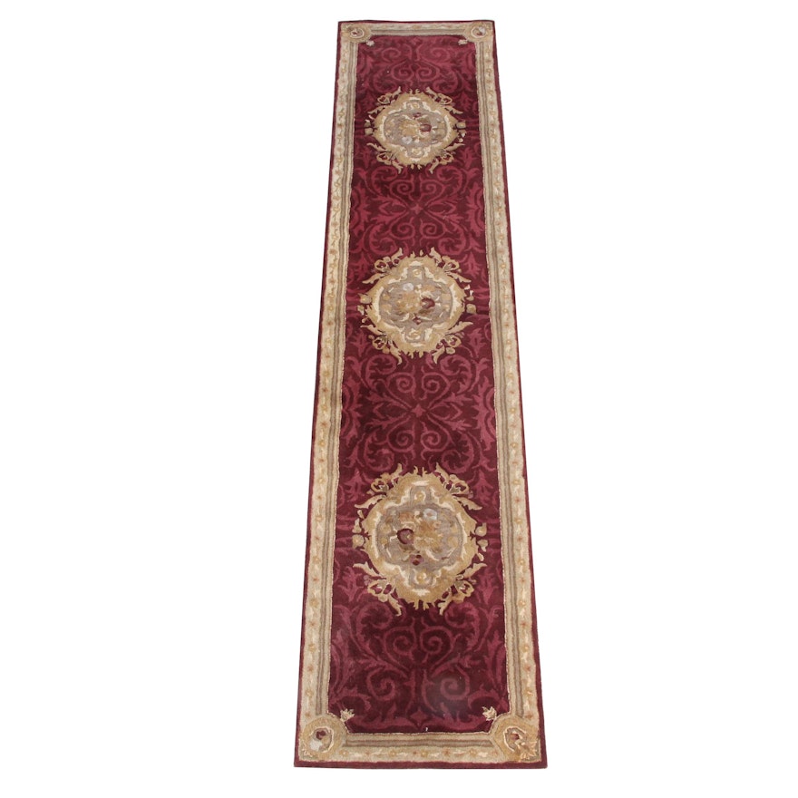 Hand-Tufted Indian Carved Wool Carpet Runner by Safavieh