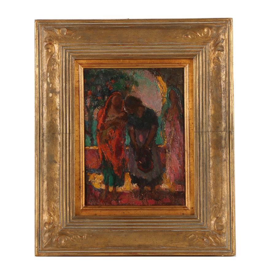 Oil Painting on Board Attributed to Robert Loftin Newman