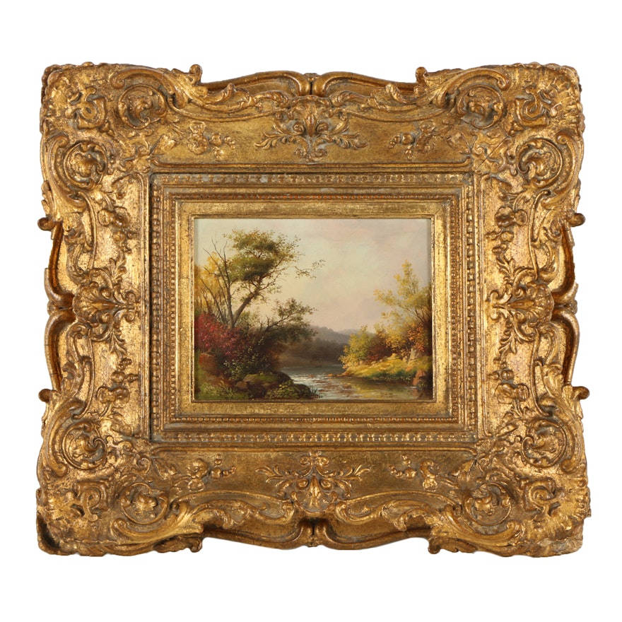 Antique Landscape Oil Painting