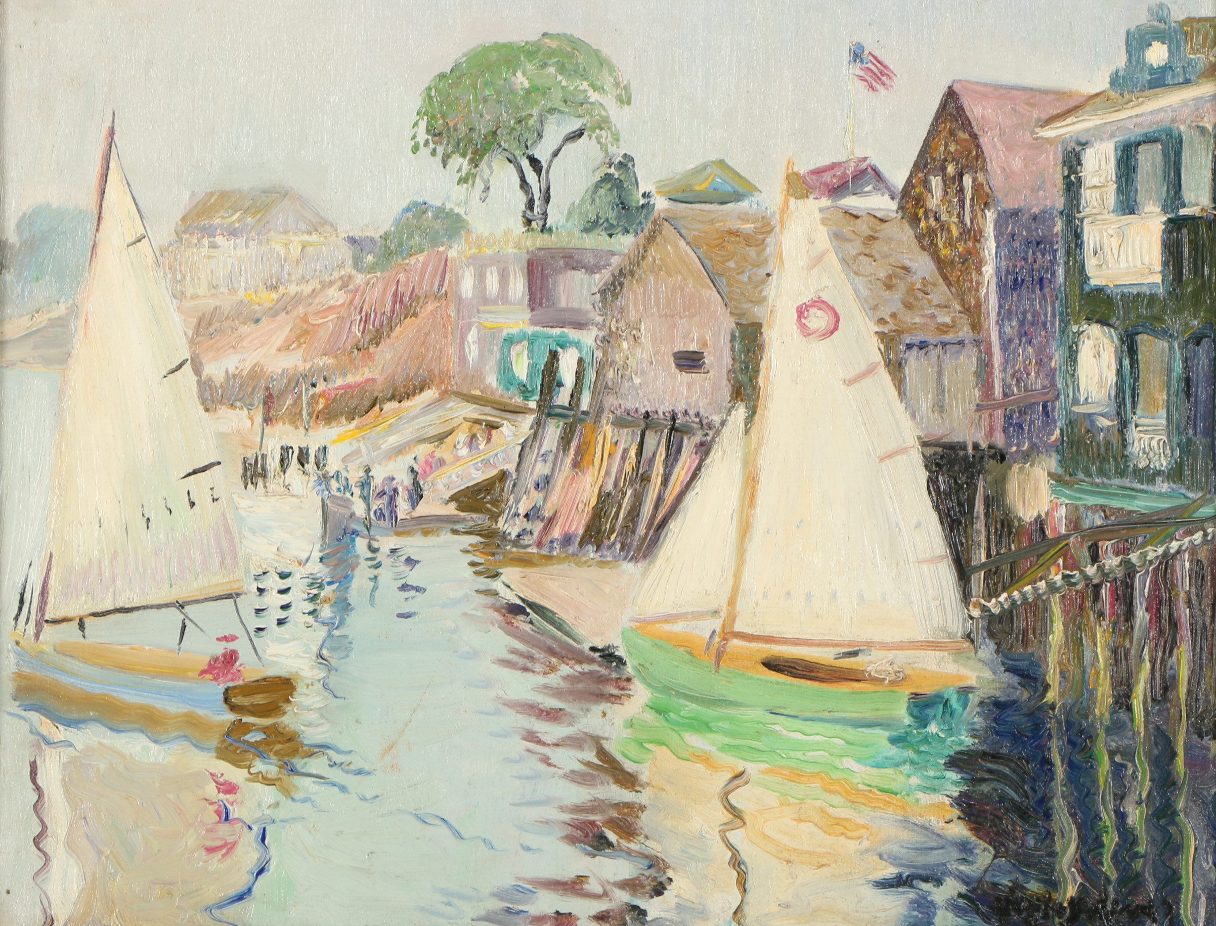 Hayley Lever Oil Painting "Racing Sailboats at Marblehead"