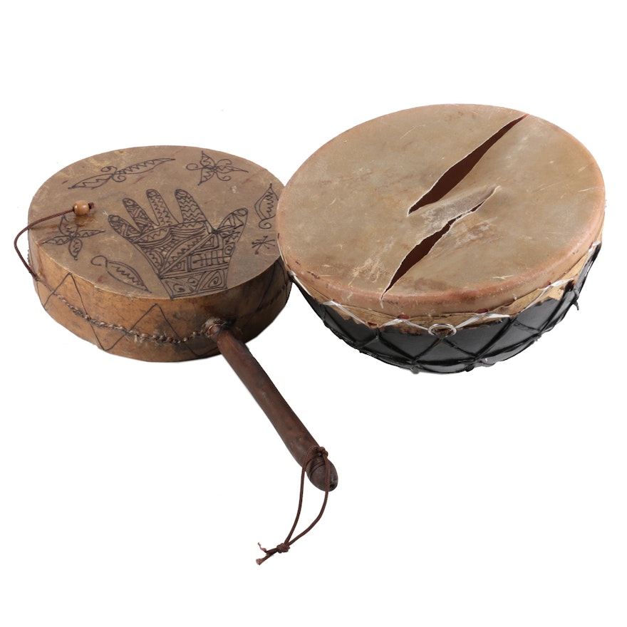 African Pellet Drum and Hand Drum