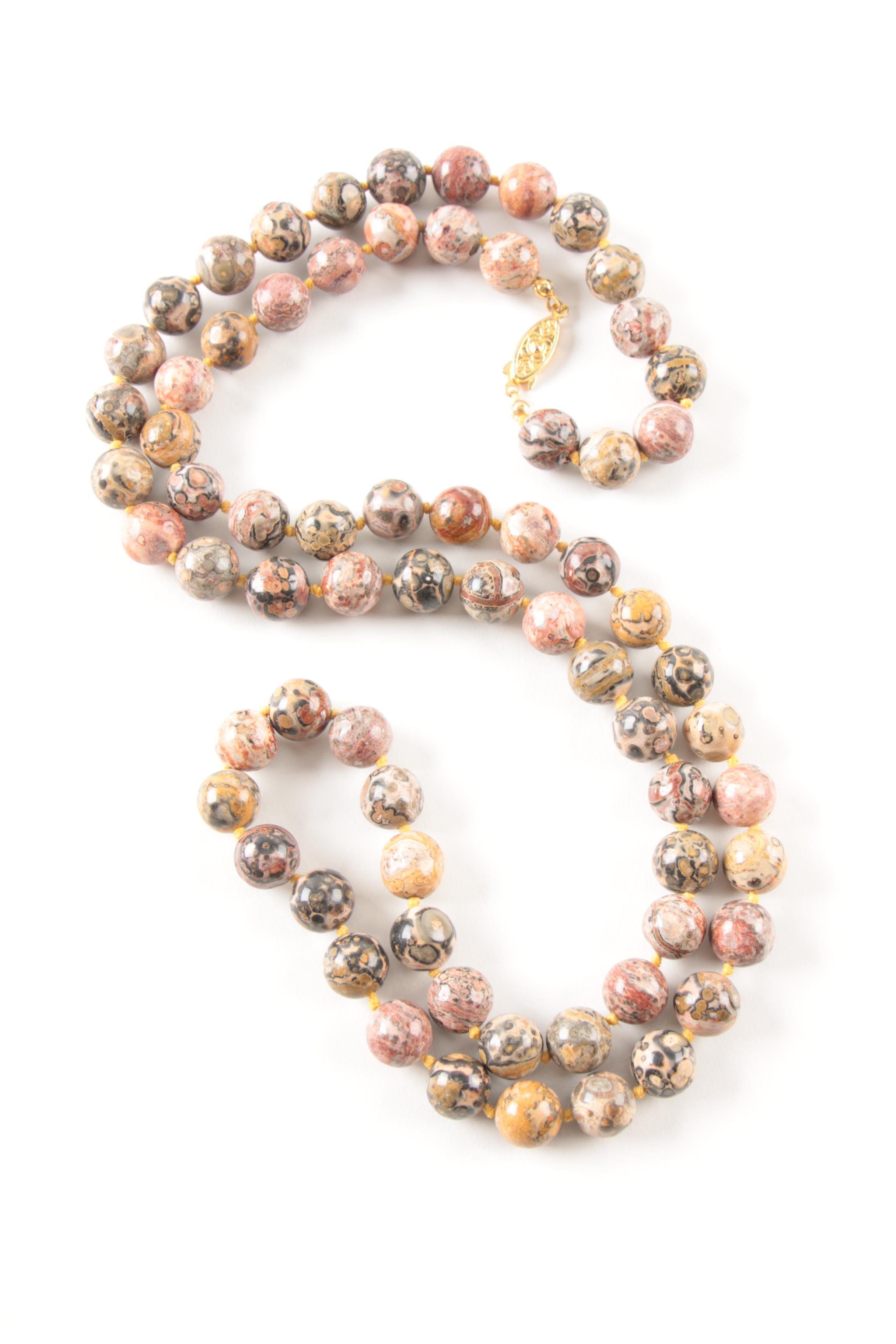 Jasper, Malachite, and Rose Quartz Jewelry Selection Including Sterling Silver