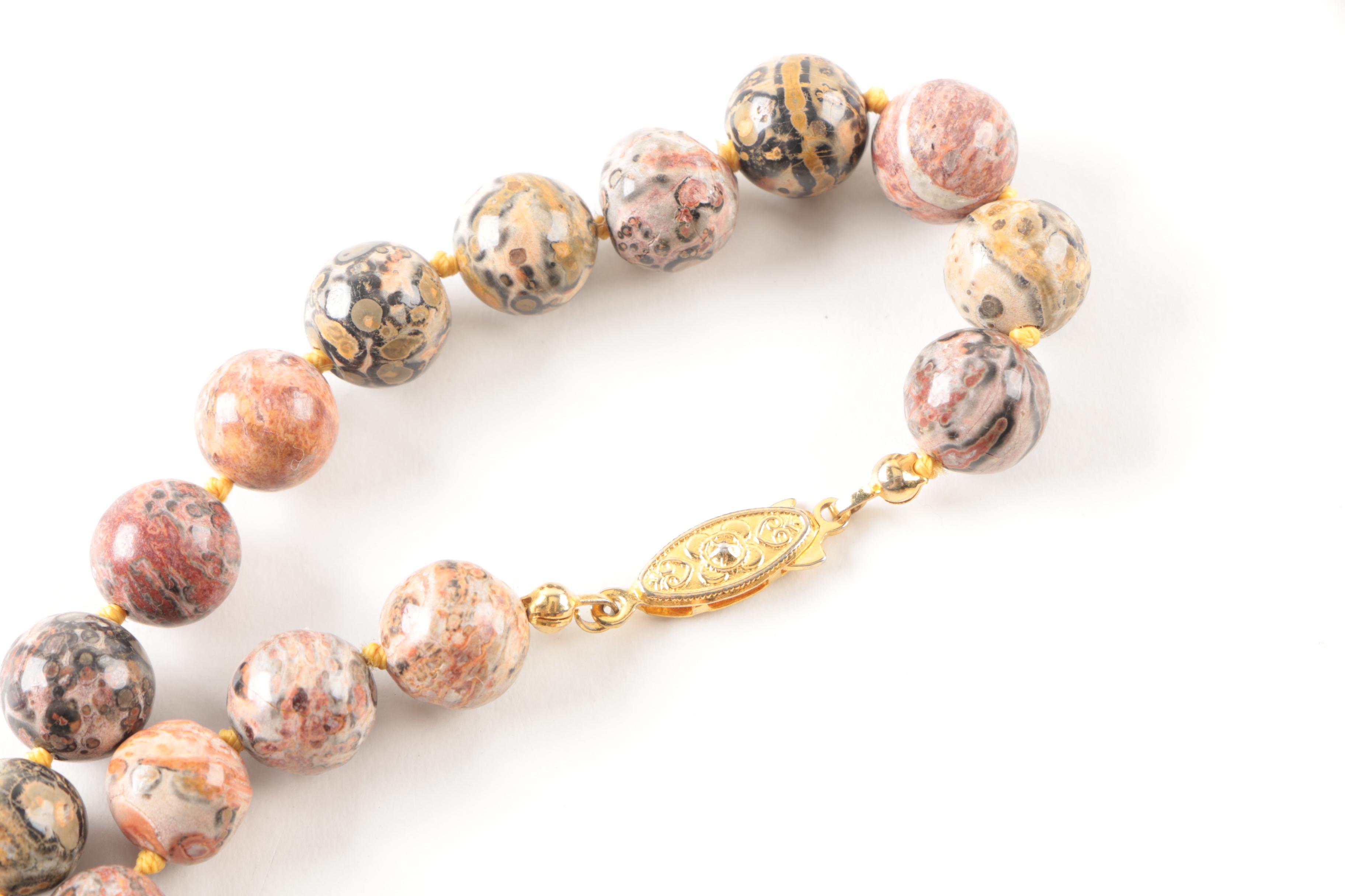 Jasper, Malachite, and Rose Quartz Jewelry Selection Including Sterling Silver