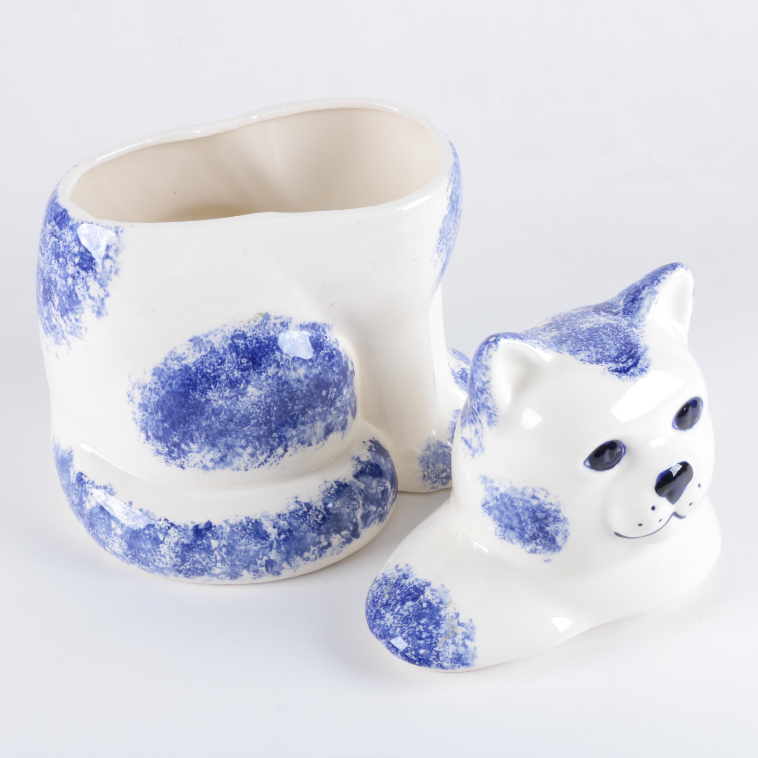 Ceramic Cat Cookie Jar
