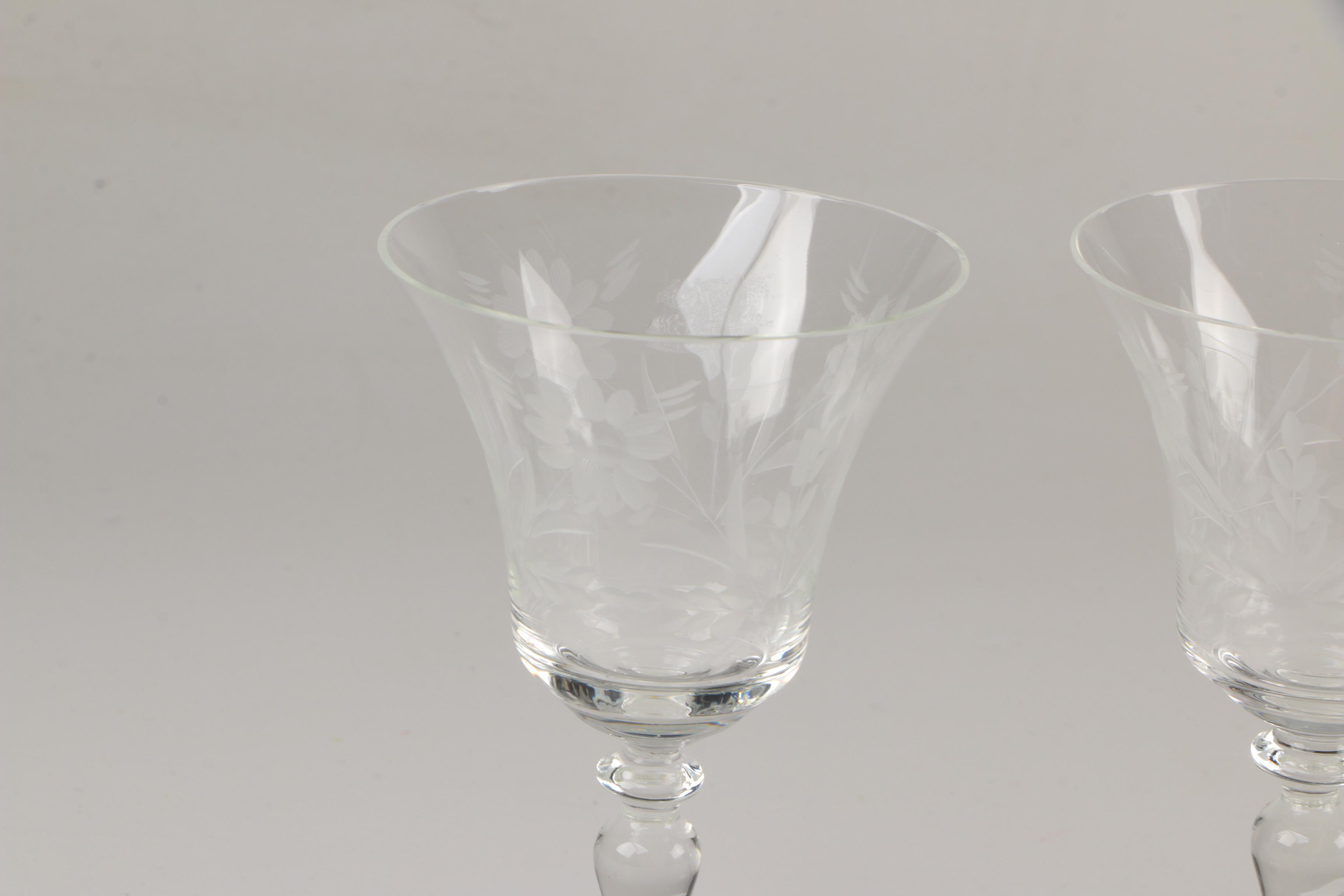 Vintage Etched Glass Barware