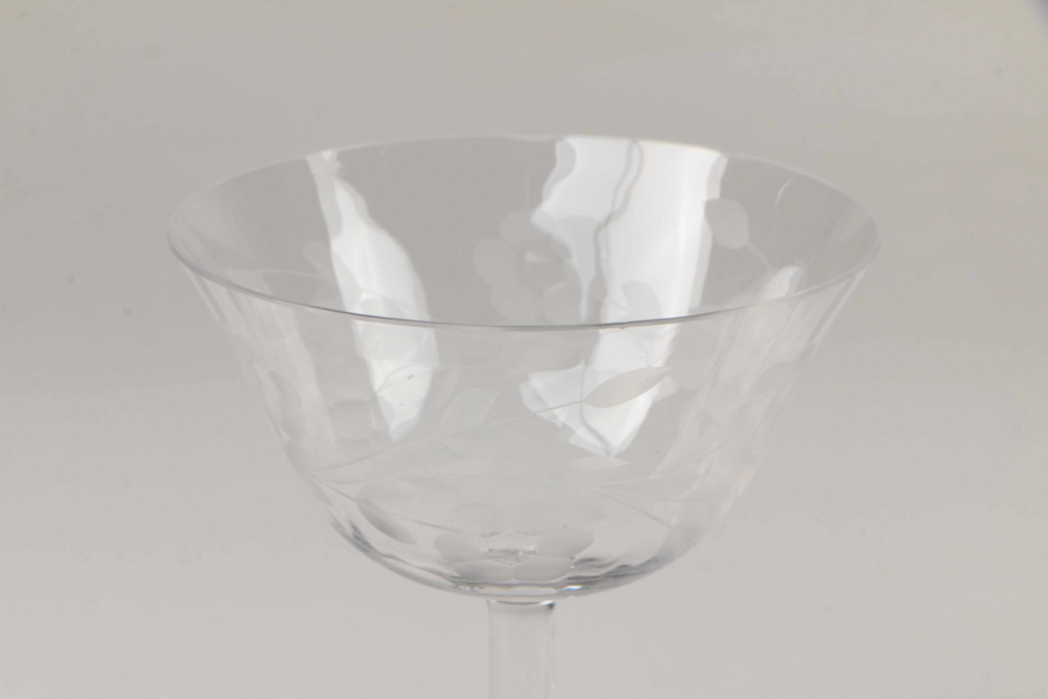 Vintage Etched Glass Barware