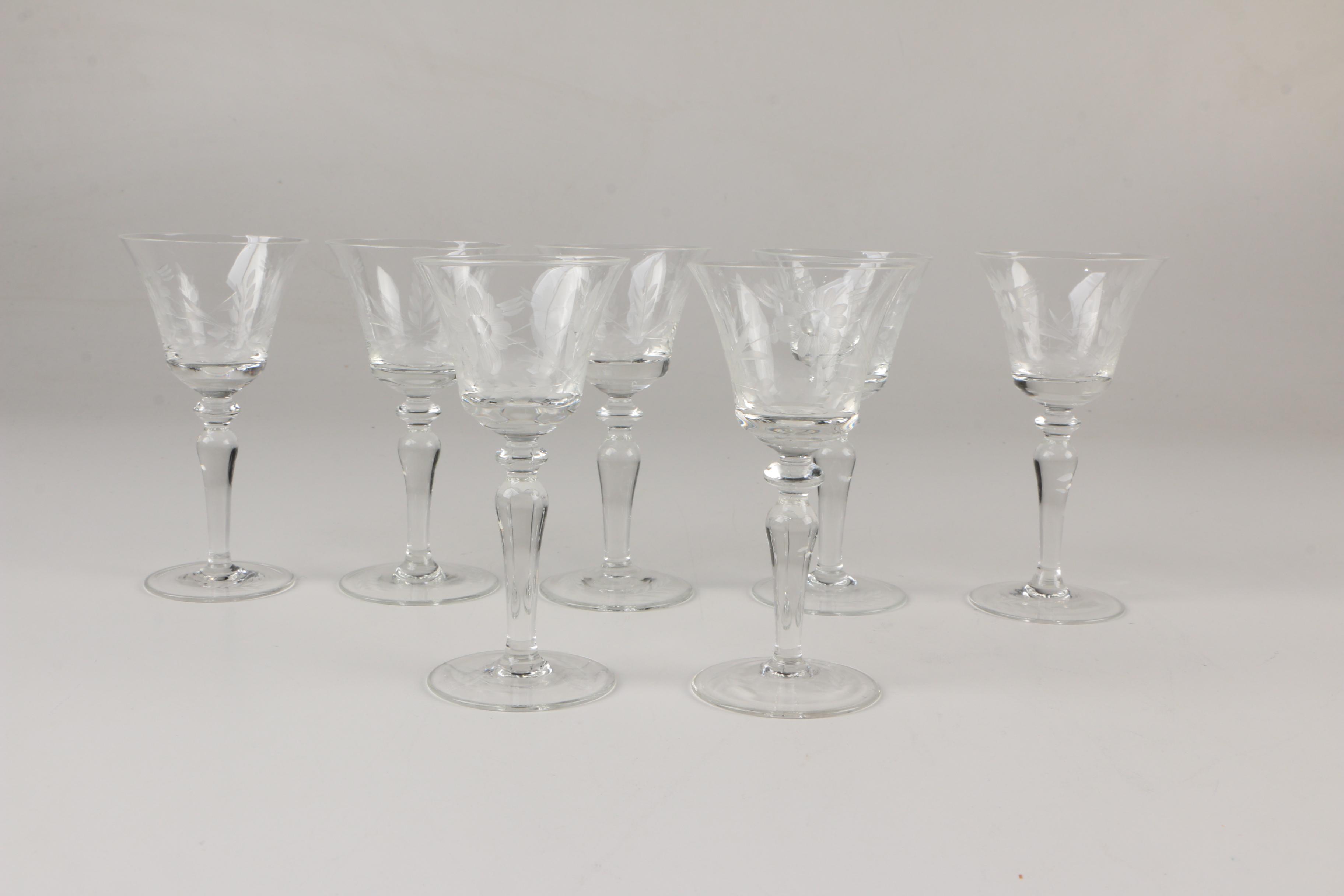 Vintage Etched Glass Barware
