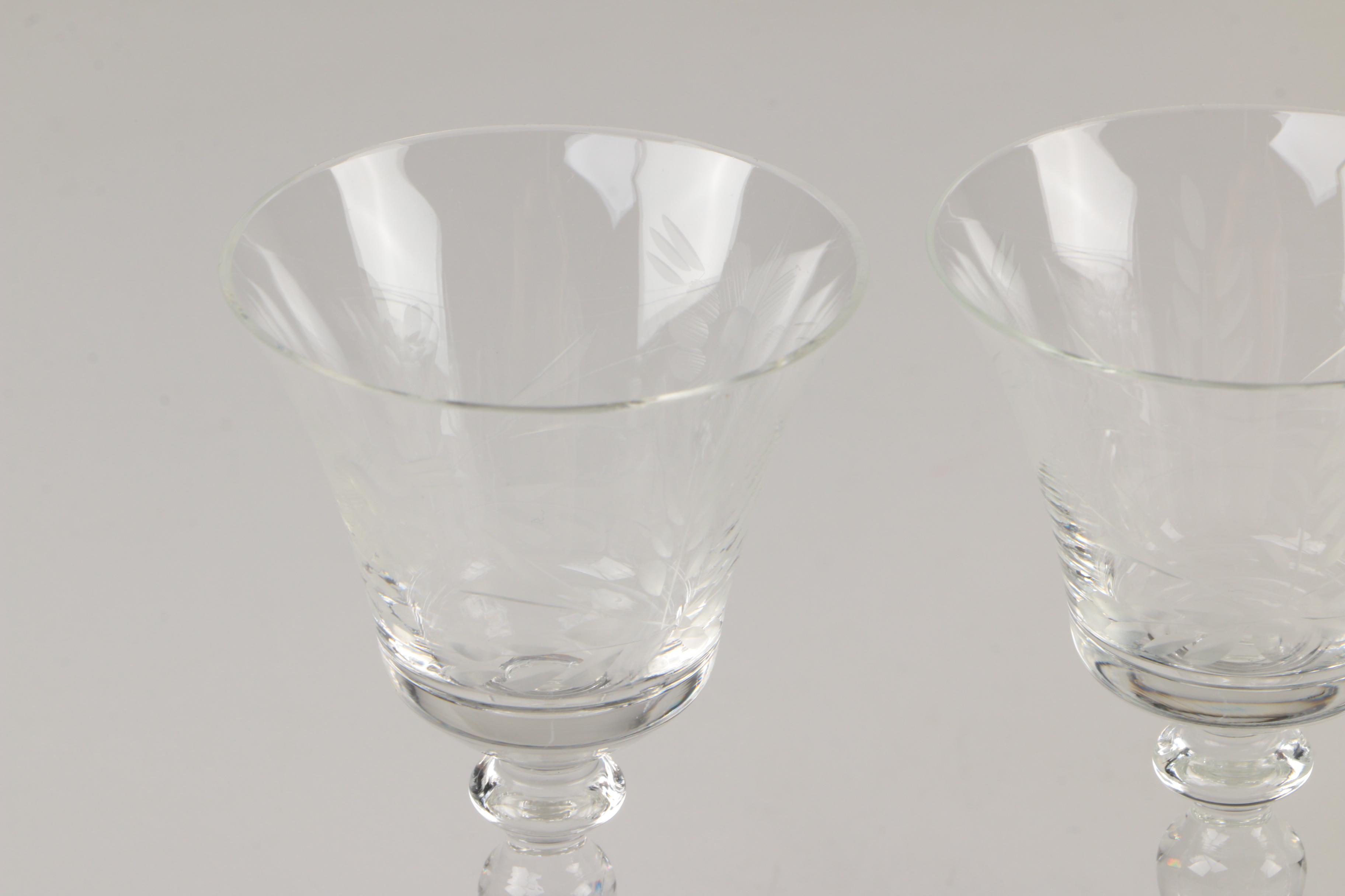 Vintage Etched Glass Barware