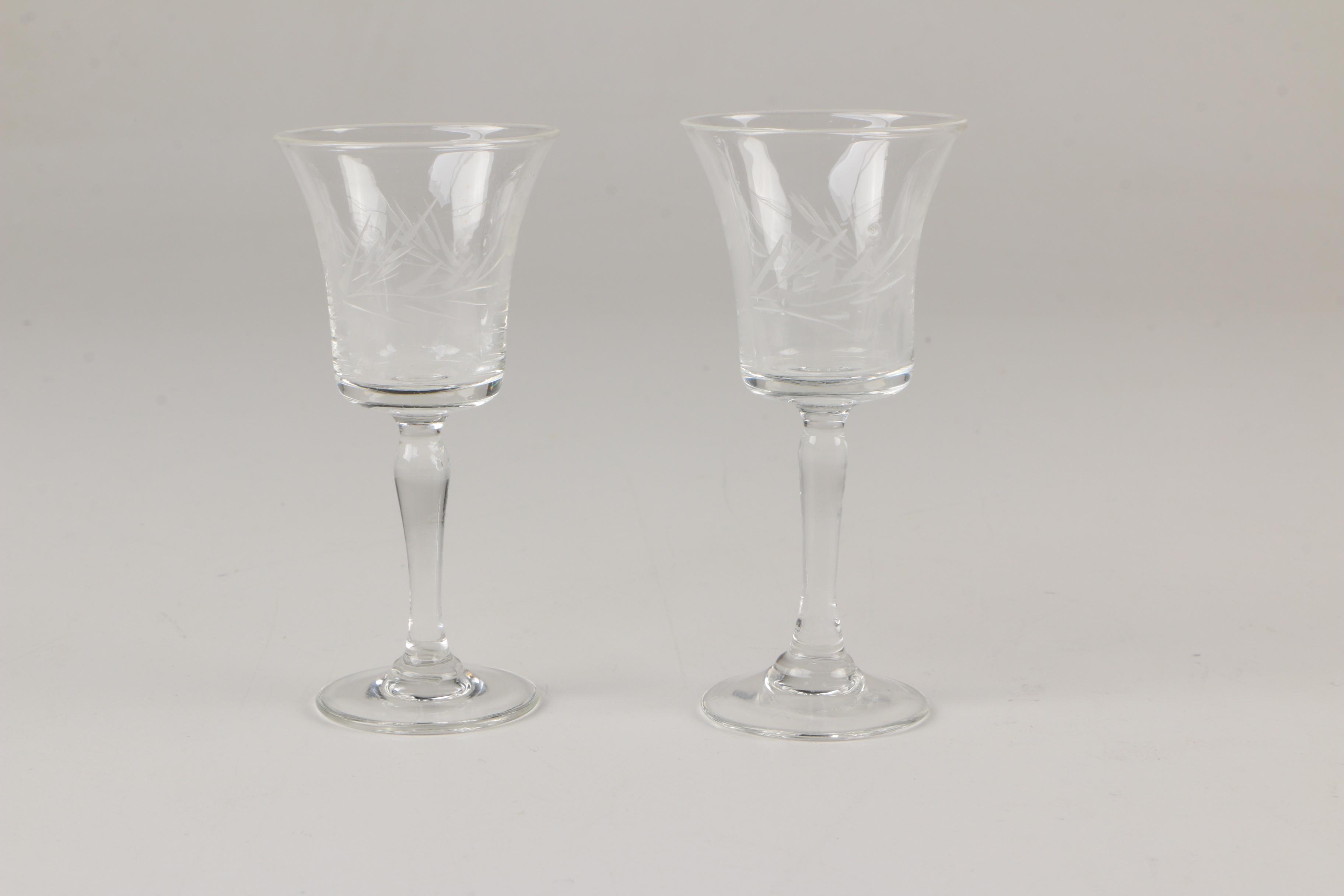 Vintage Etched Glass Barware