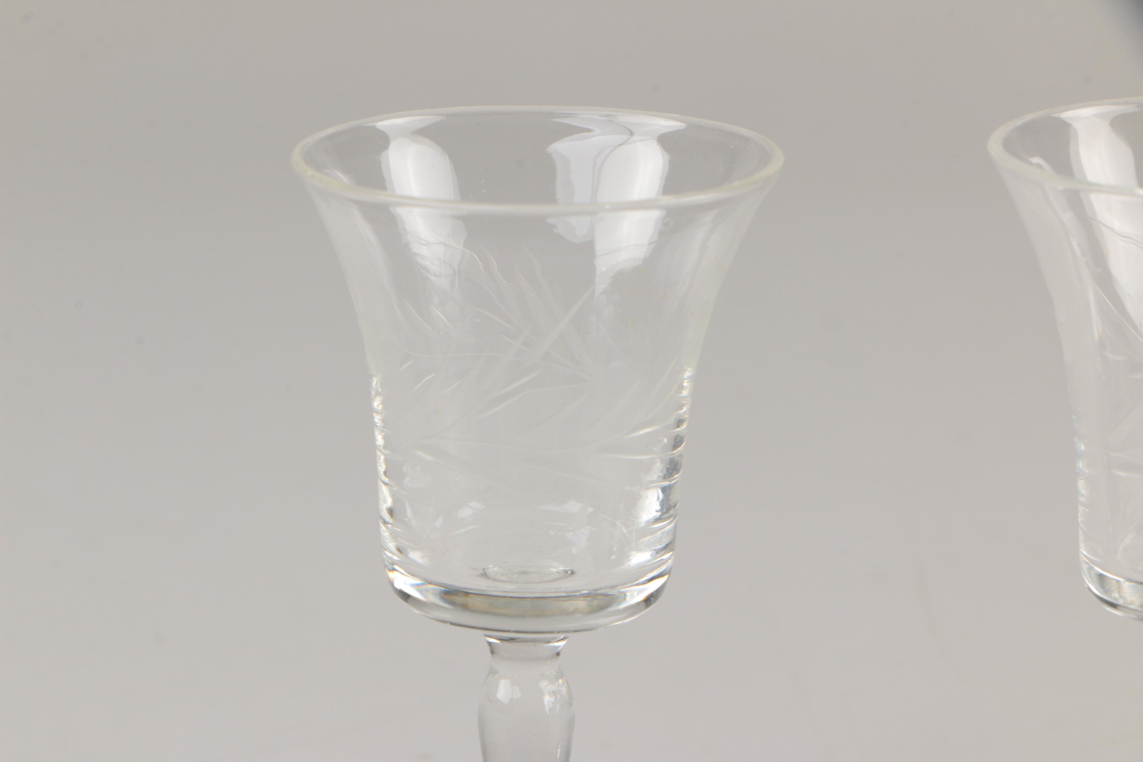 Vintage Etched Glass Barware