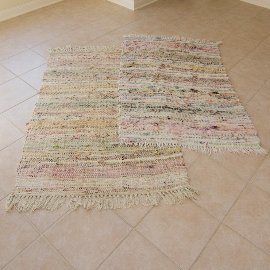 Two Handmade Woven Rag Rugs