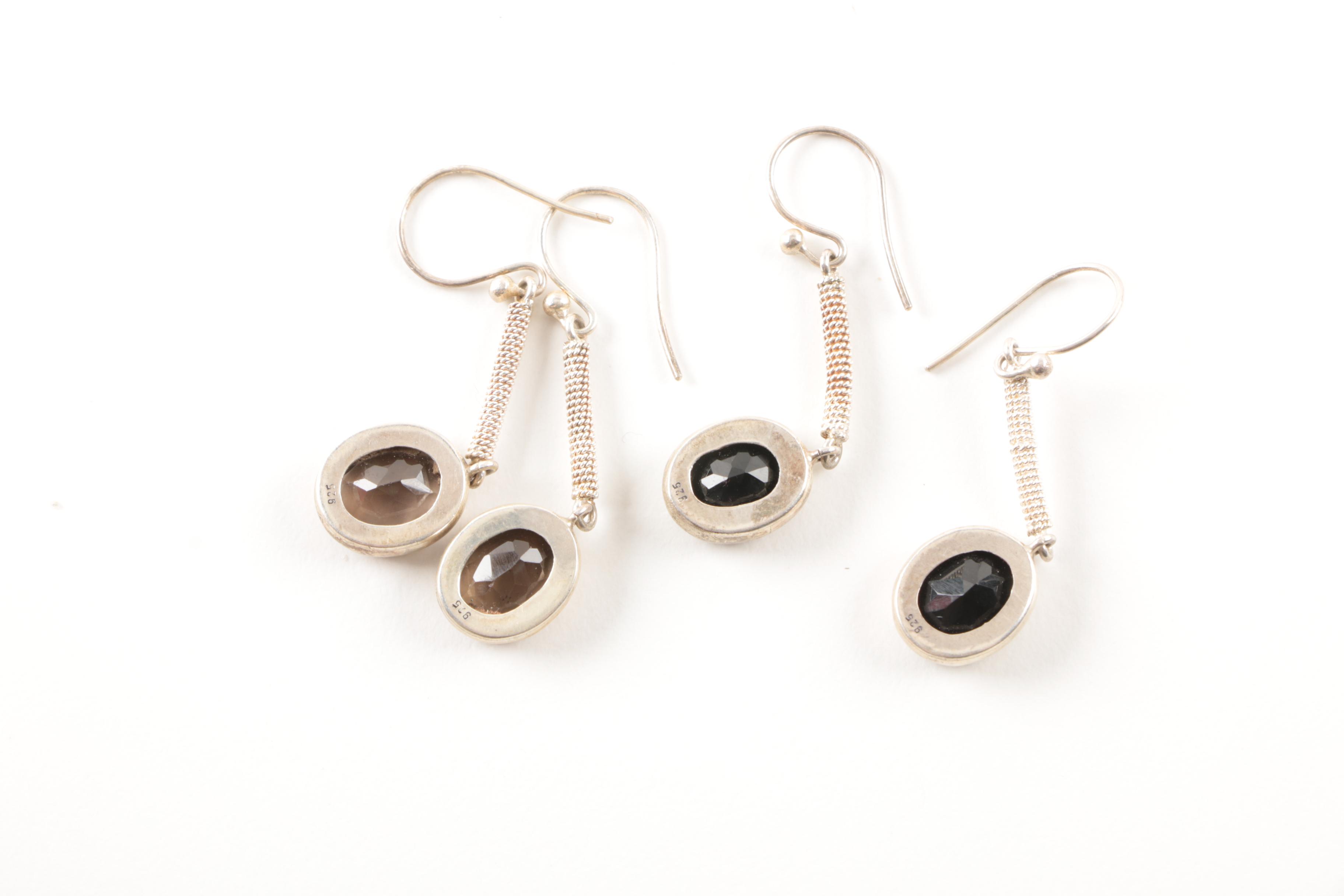 Sterling Silver Smoky Quartz, Agate, and Black Onyx Jewelry Selection