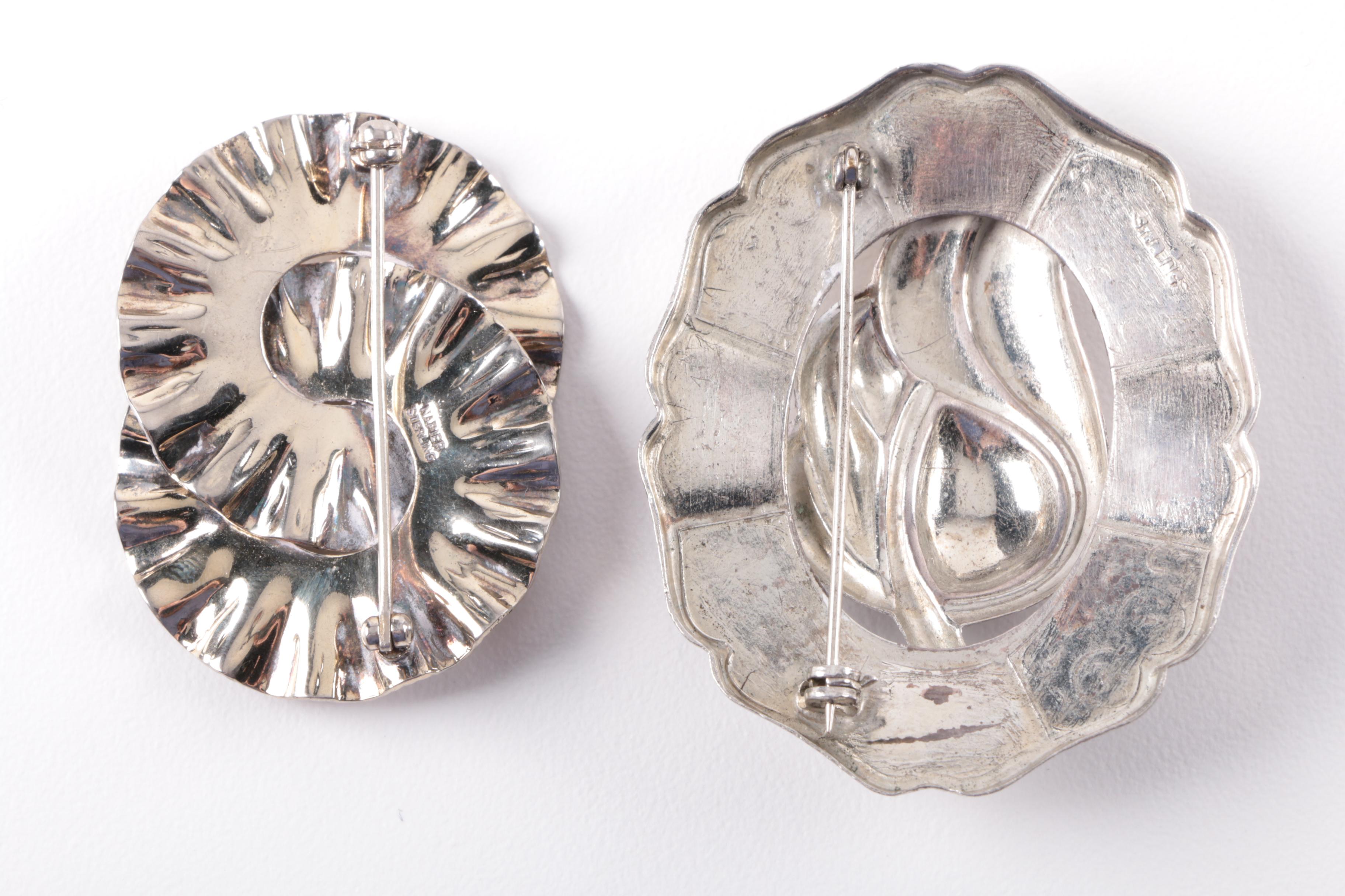 Sterling Silver Jewelry Selection Including Napier and Miniature Spoon