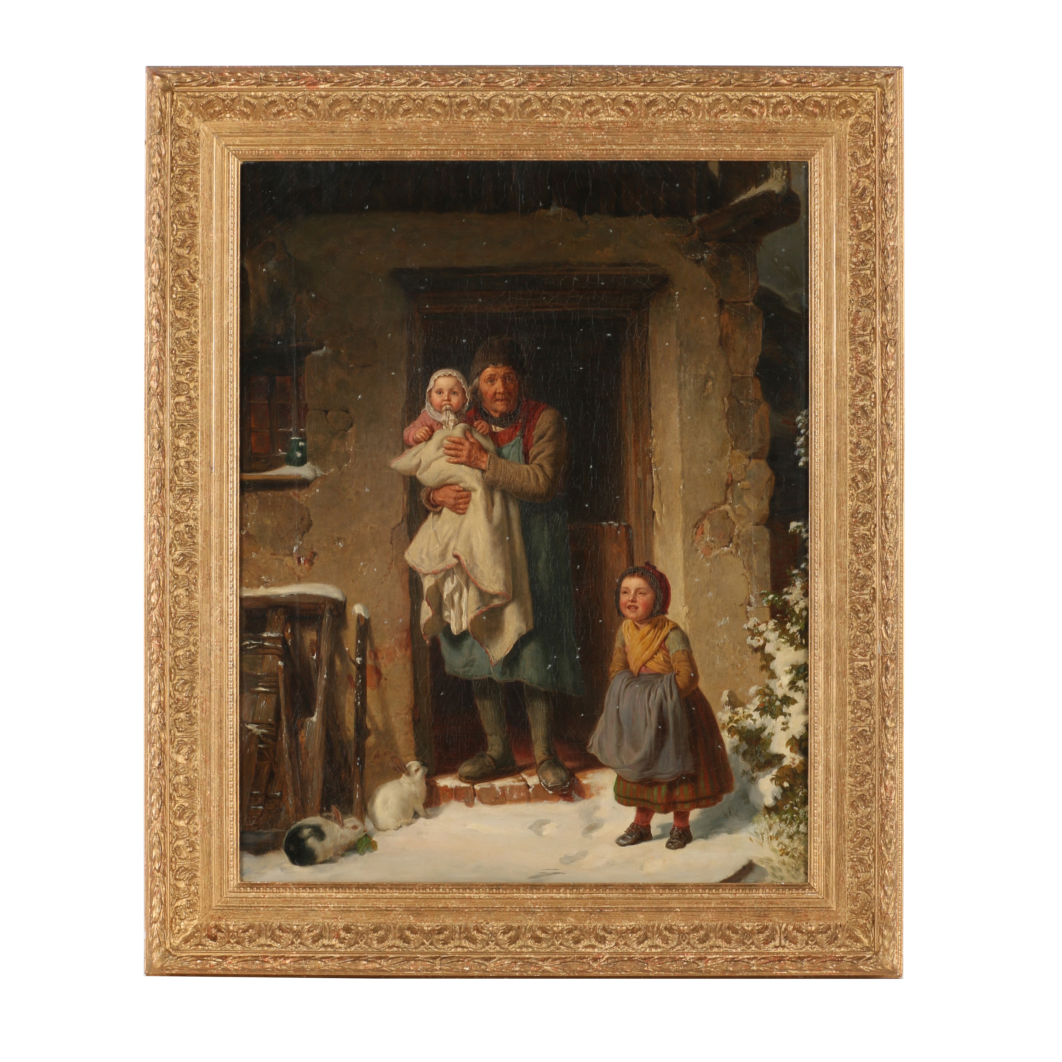 Oil on Canvas After George Friedrich Bischoff  "First Snow"