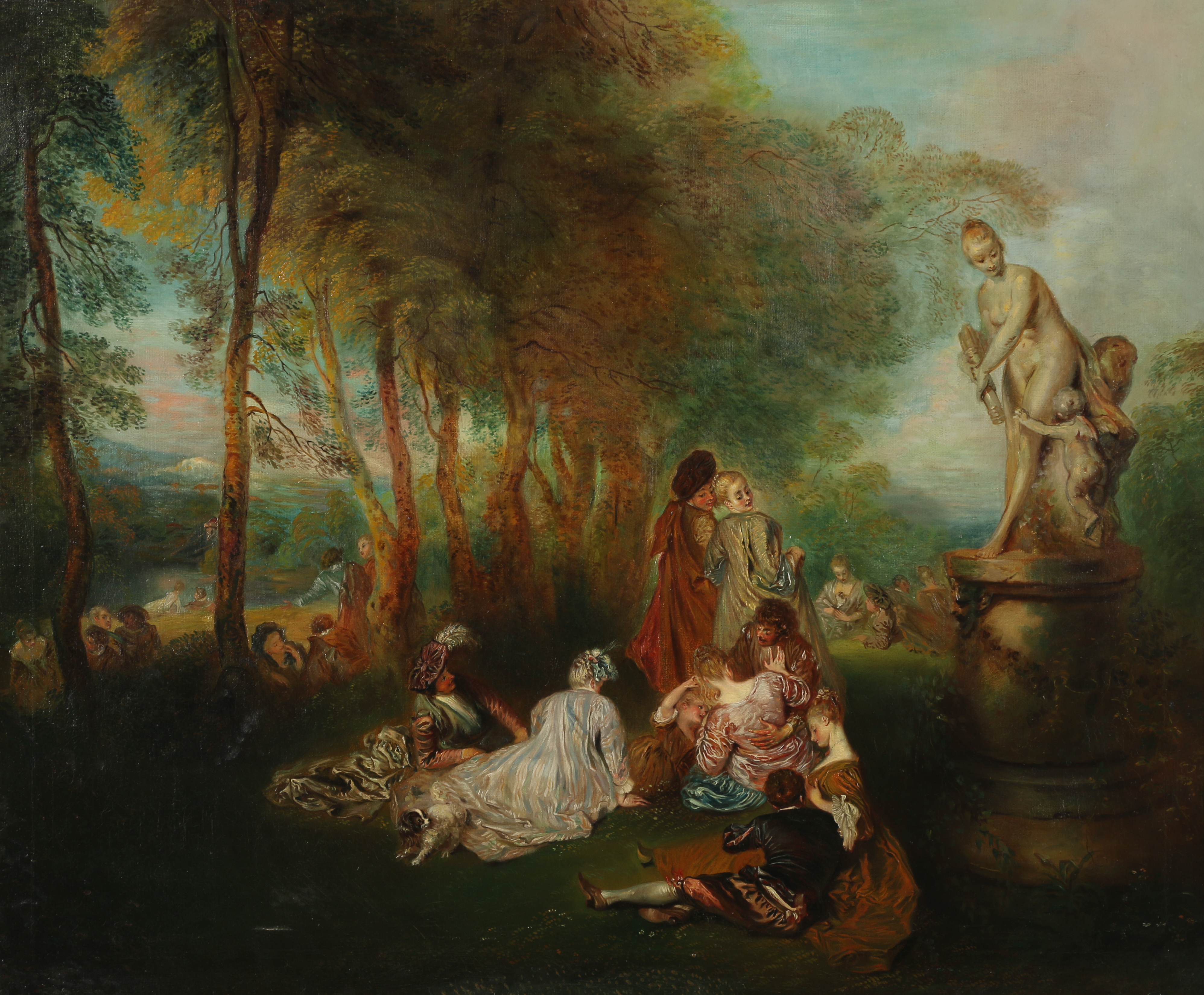 Oil Painting after Antoine Watteau's "Fete Champétre"