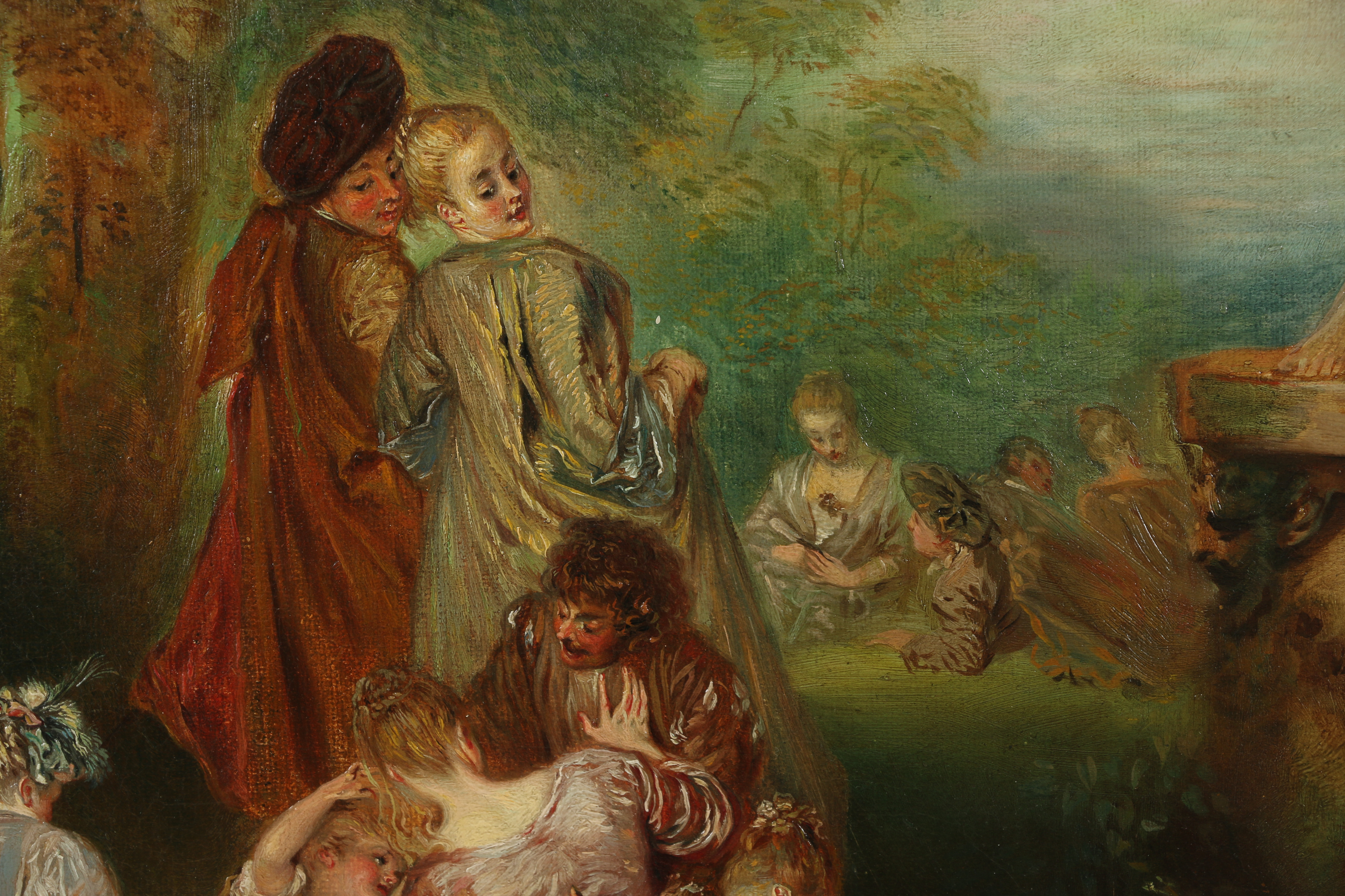 Oil Painting after Antoine Watteau's "Fete Champétre"